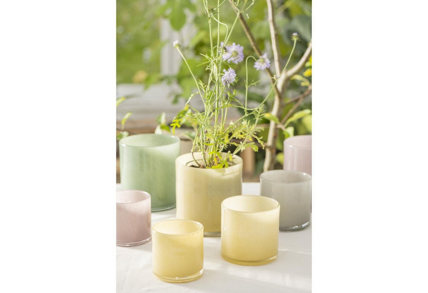 Thumbnail - Ib Laursen Blumentopf Ib Laursen Topf Venecia durchgefärbtes gelbes Glas (10x10cm)