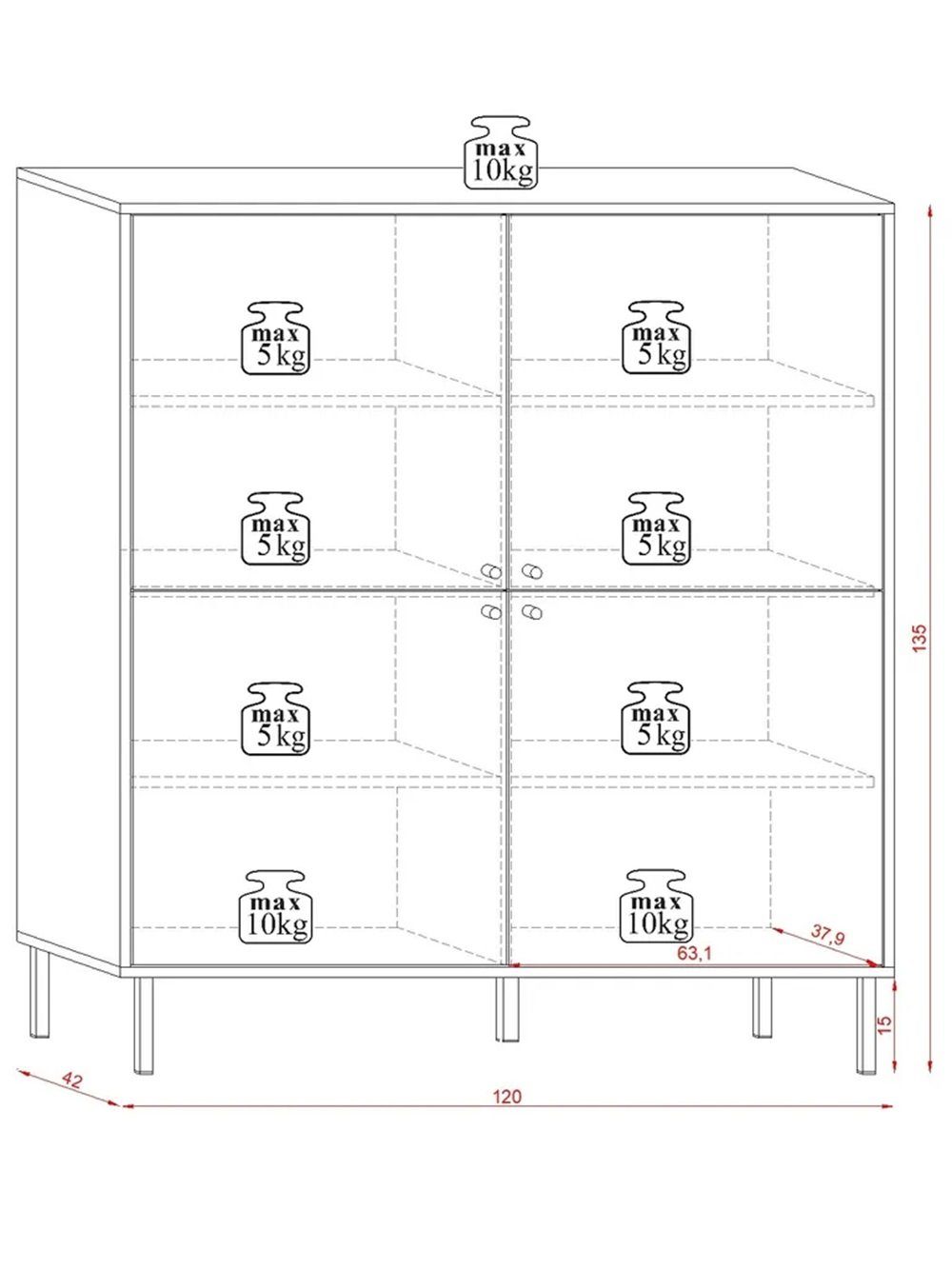 5-teilig Eiche DB-Möbel Bose Wohnzimmer-Set matt in Salon und Schwarz Möbelset