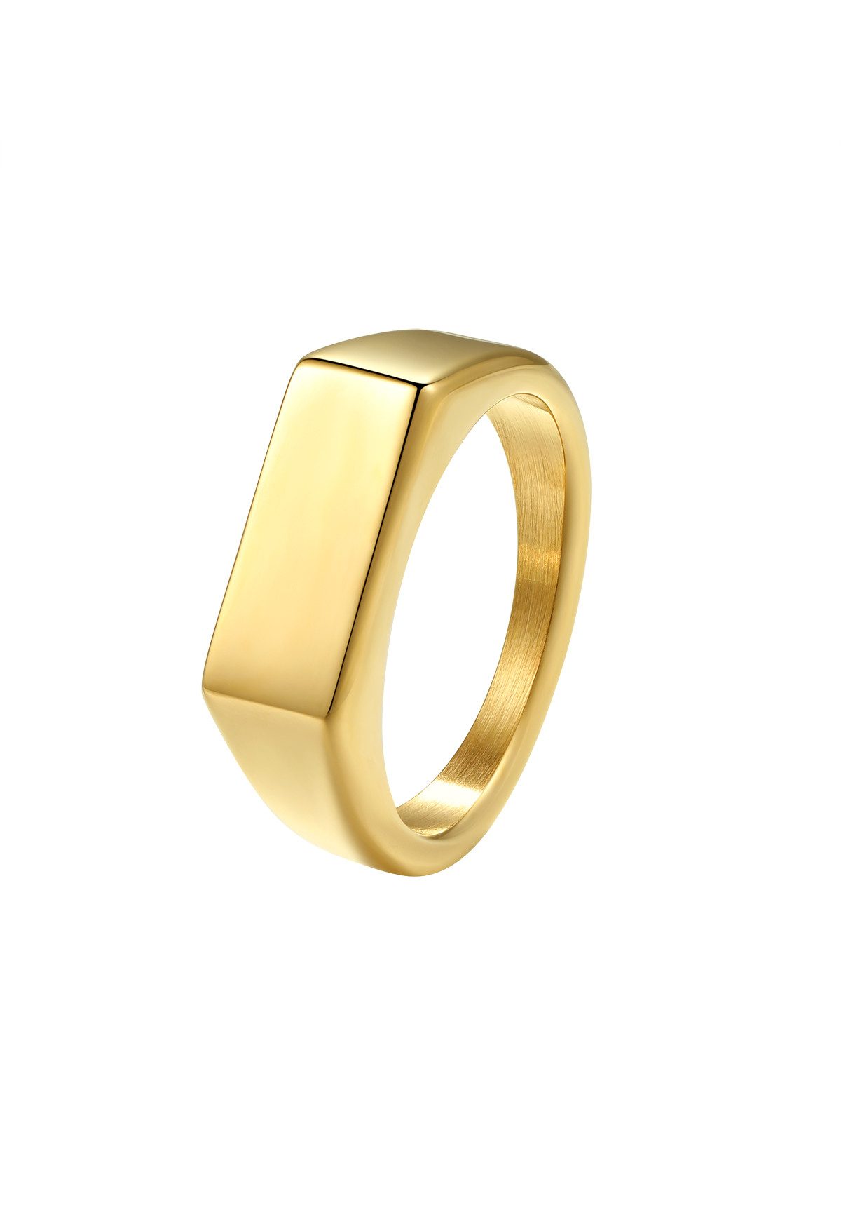 Hey Happiness Siegelring Rechteck Herren, 18K Vergoldeter Edelstahl Ring Ge günstig online kaufen