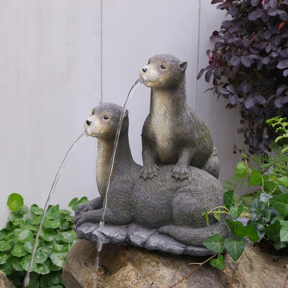 Wacredo Gartenbrunnen Premium Outdoor Wasserspiel Komplettset Gebrüder Otter, Gesamtmaß: 26 x 23 x 30,5cm (L x B x H)