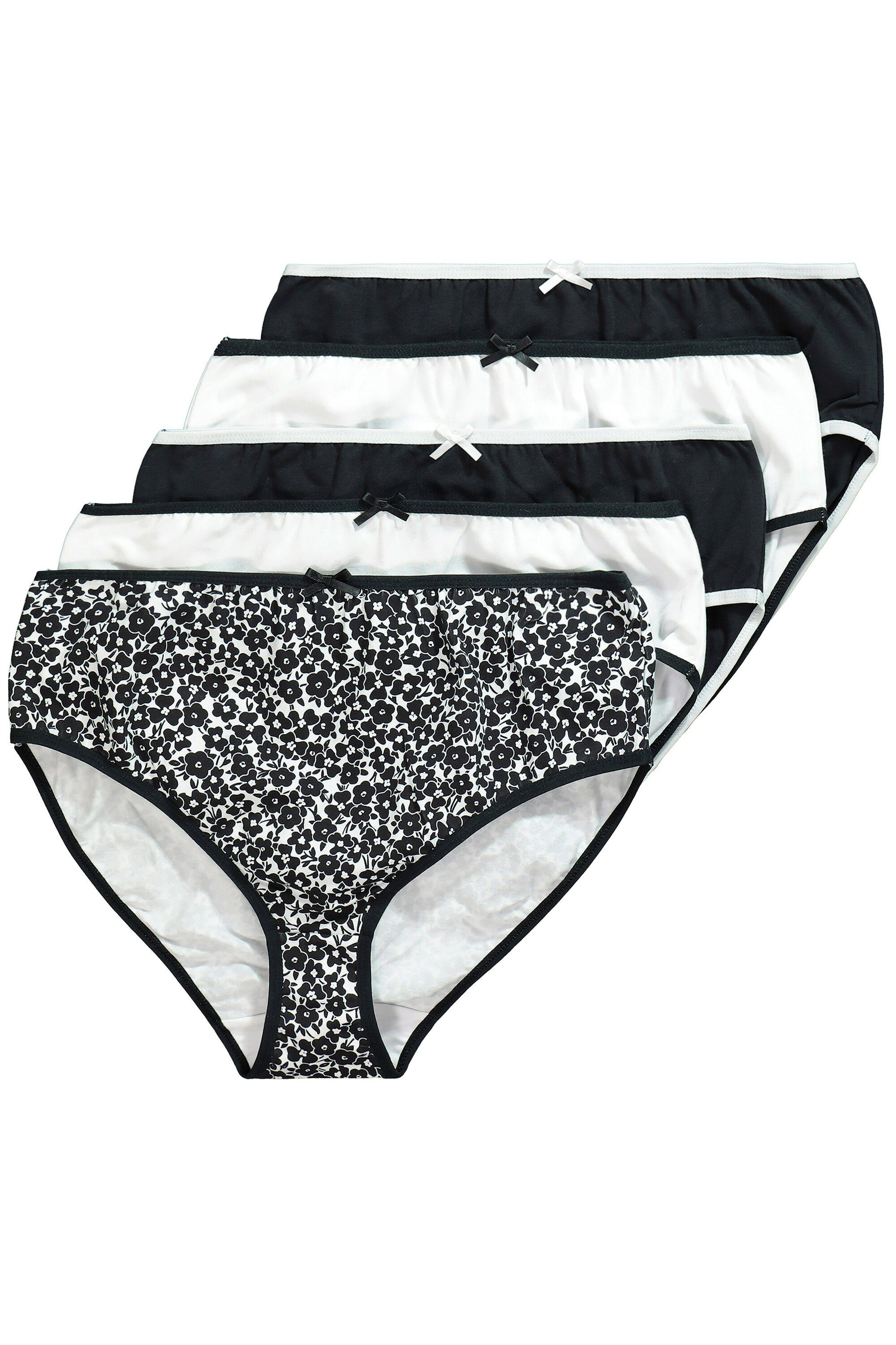 Slip Midislips 5er-Pack Blüten / einfarbig
