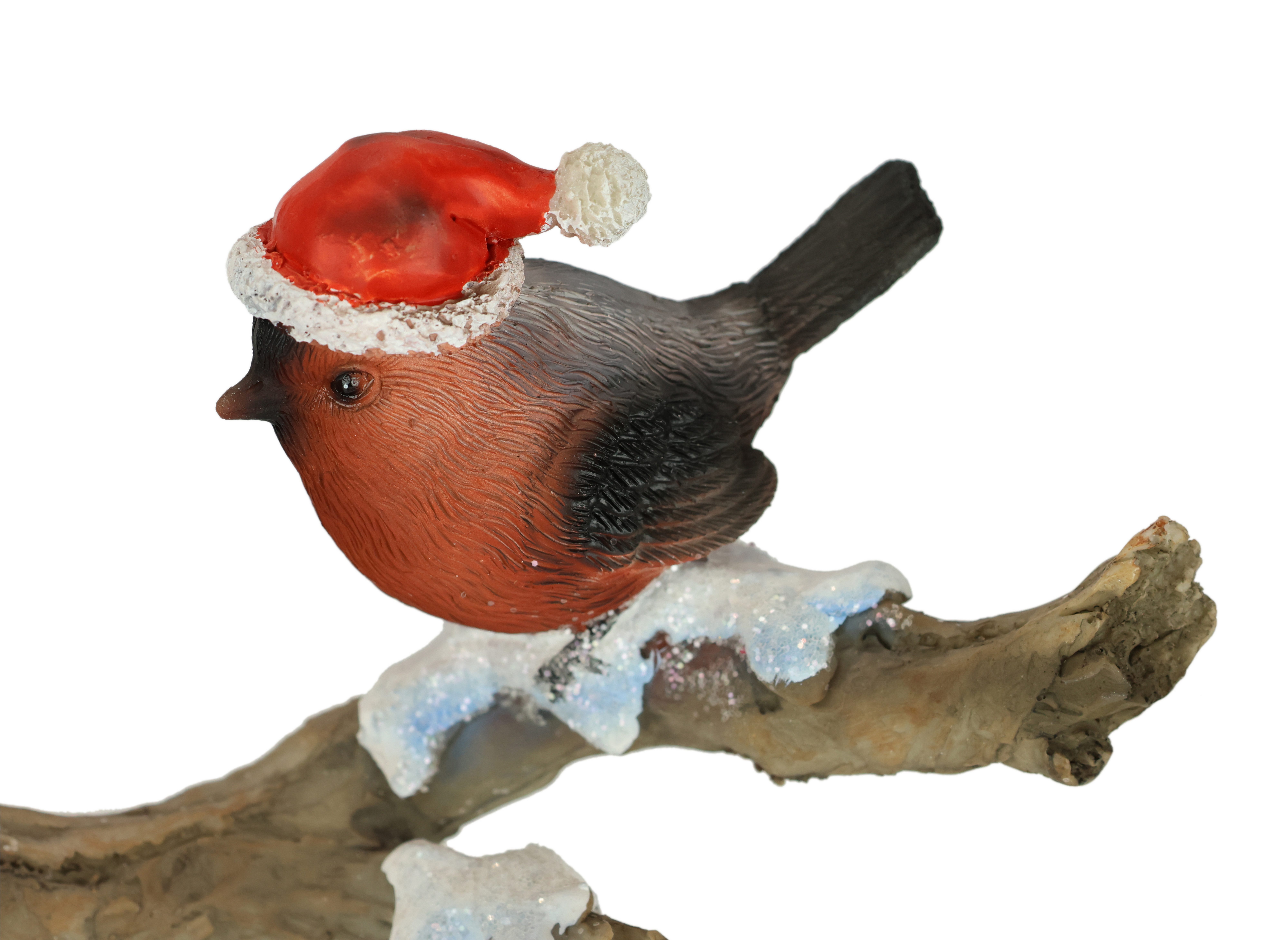 I.GE.A. Dekofigur Vögel auf Baumstamm (1 St), Tierfigur auf Ast Statue Herbstdeko Winterdeko Weihnachtsdeko Deko