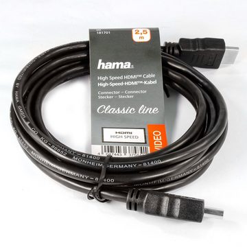 Hama High-Speed HDMI-Kabel - Voll Geschirmt HDMI-Kabel, HDMI, (250 cm), Unterstützt 3D und ARC