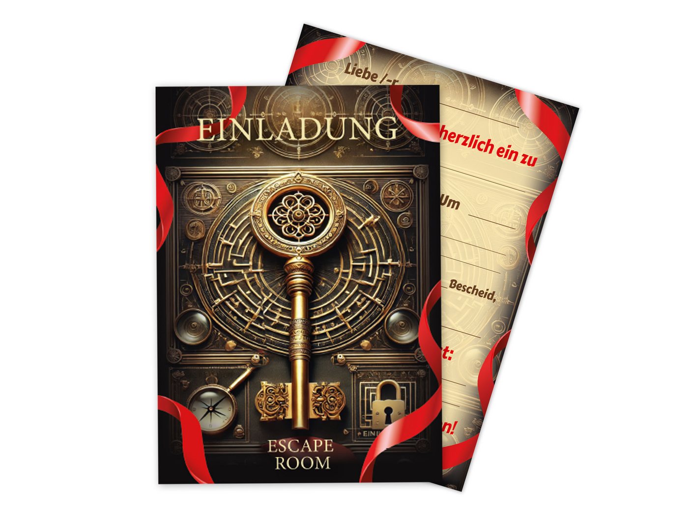 Thumbnail - LIMONIA Einladungskarten Escape Room zum Kindergeburtstag Mädchen Jungen Einladungen Umschlägen, Einladungskarten mit Um...