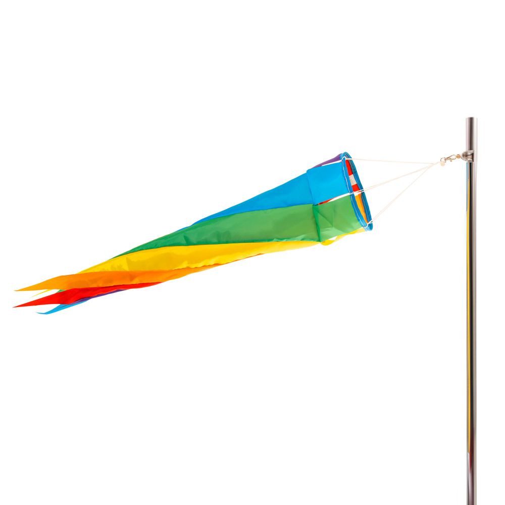 PHENO FLAGS Flagge Regenbogen Windsack, 90 cm - Bunte Gartendeko für Draußen (Windspiele & Windsäcke), Windfahne für den Fahenmast
