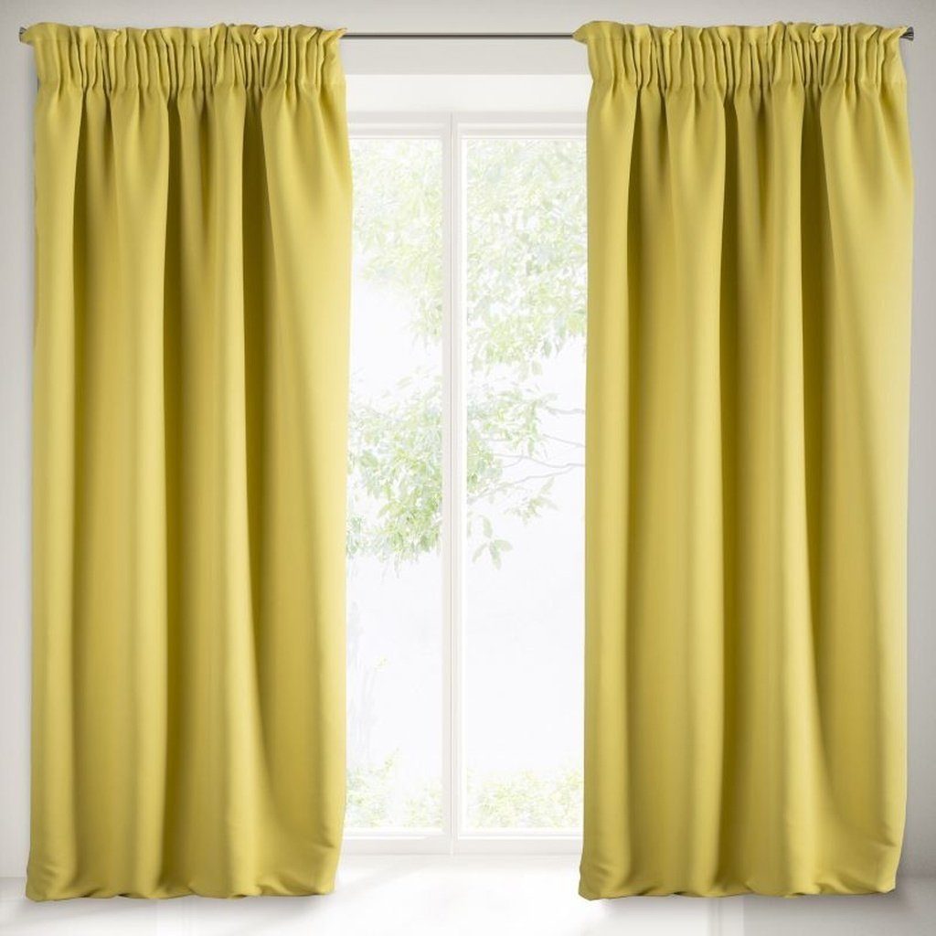 135x270cm Verdunkelung - Gelb Vorhang (2 Hochwertig Zitrone Kräuselband Mariall, Kräuselband Stück), Vorhang