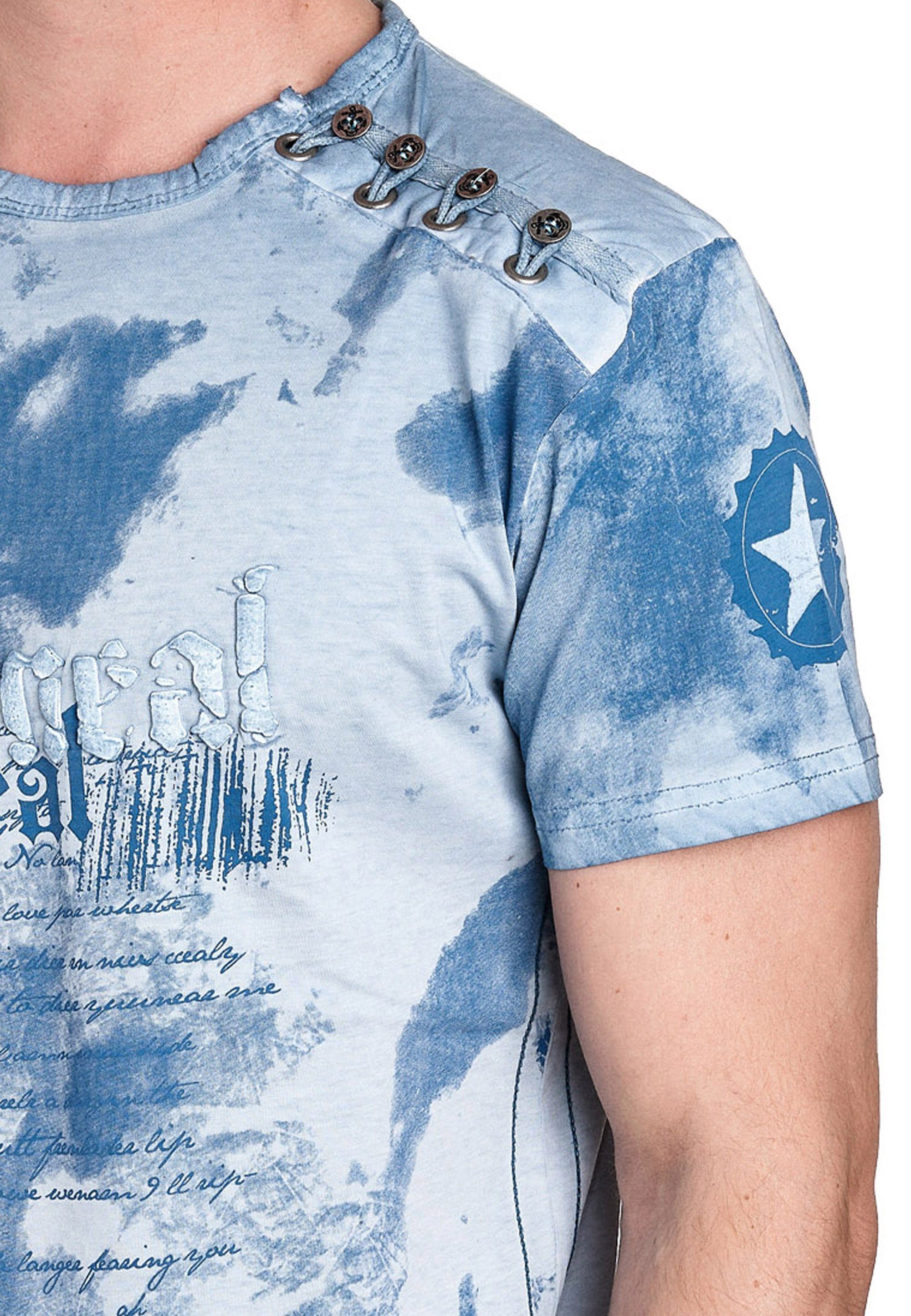 Rusty Neal T-Shirt in tollem Batik-Design