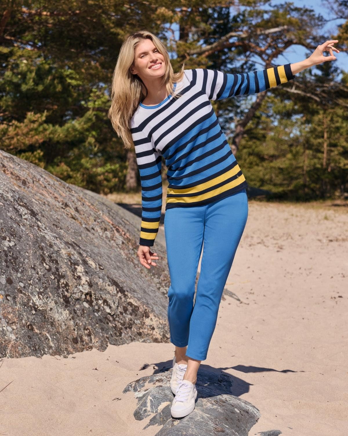 Hajo Rundhalspullover Pullover Strukturmasche günstig online kaufen