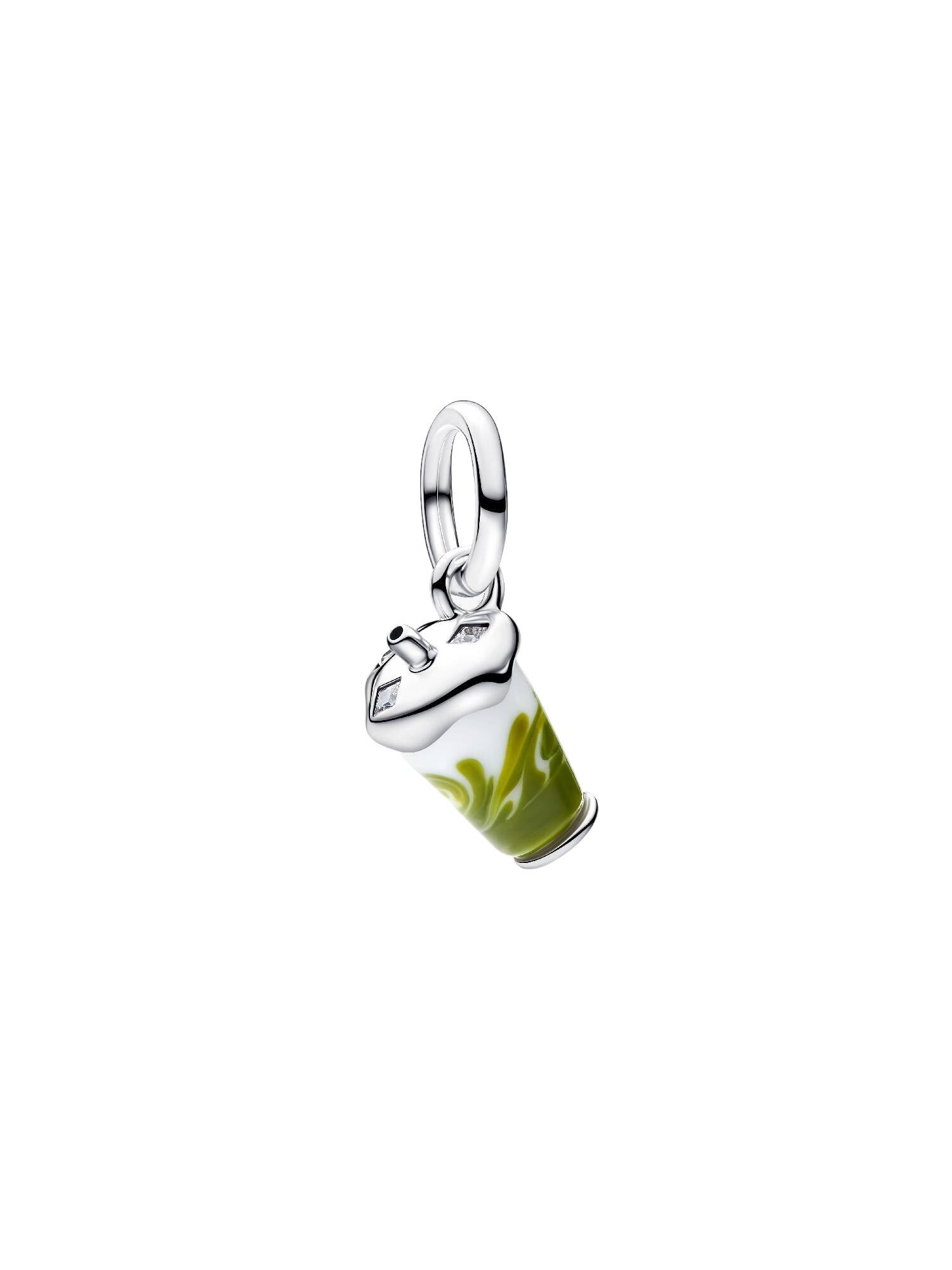 Pandora Charm-Einhänger Charm-Anhänger Iced Matcha Latte Murano-Glas Silber 794940C01