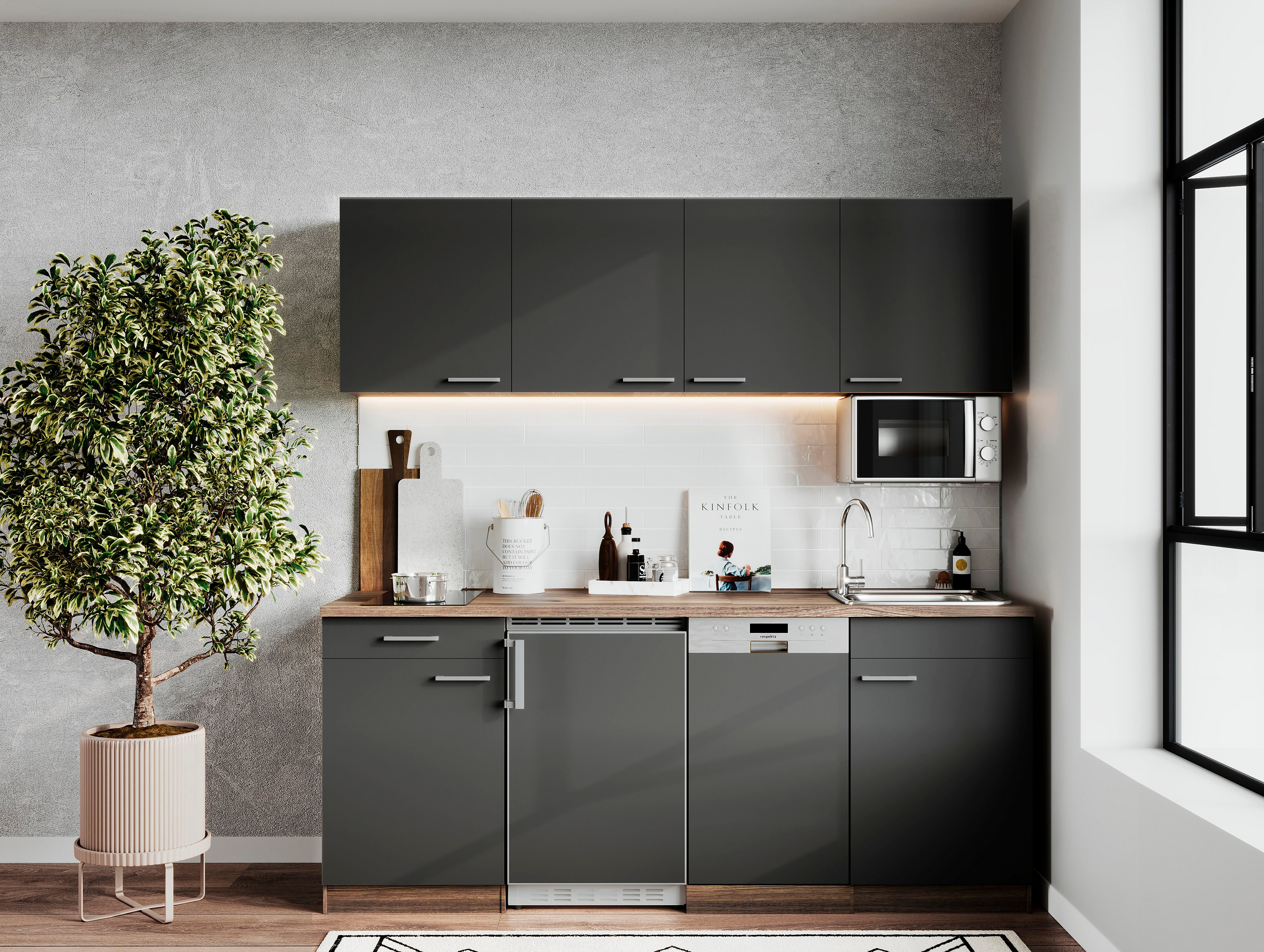RESPEKTA Küche Oliver, Breite 195 cm, günstig online kaufen