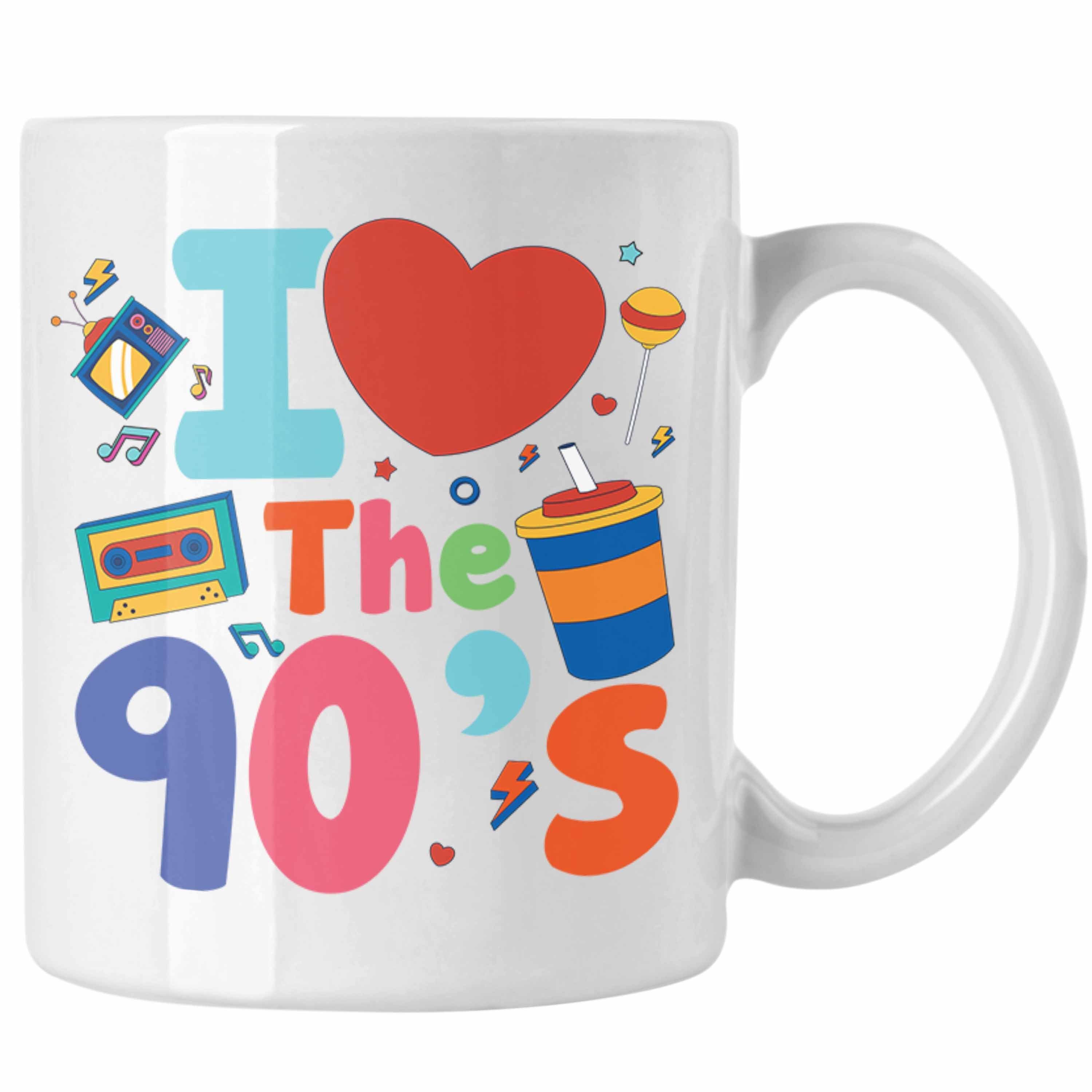 Trendation Tasse Trendation - I Love The 90's 90er Jahre Tasse Geschenk Neunziger Geschenkidee Party Weiss