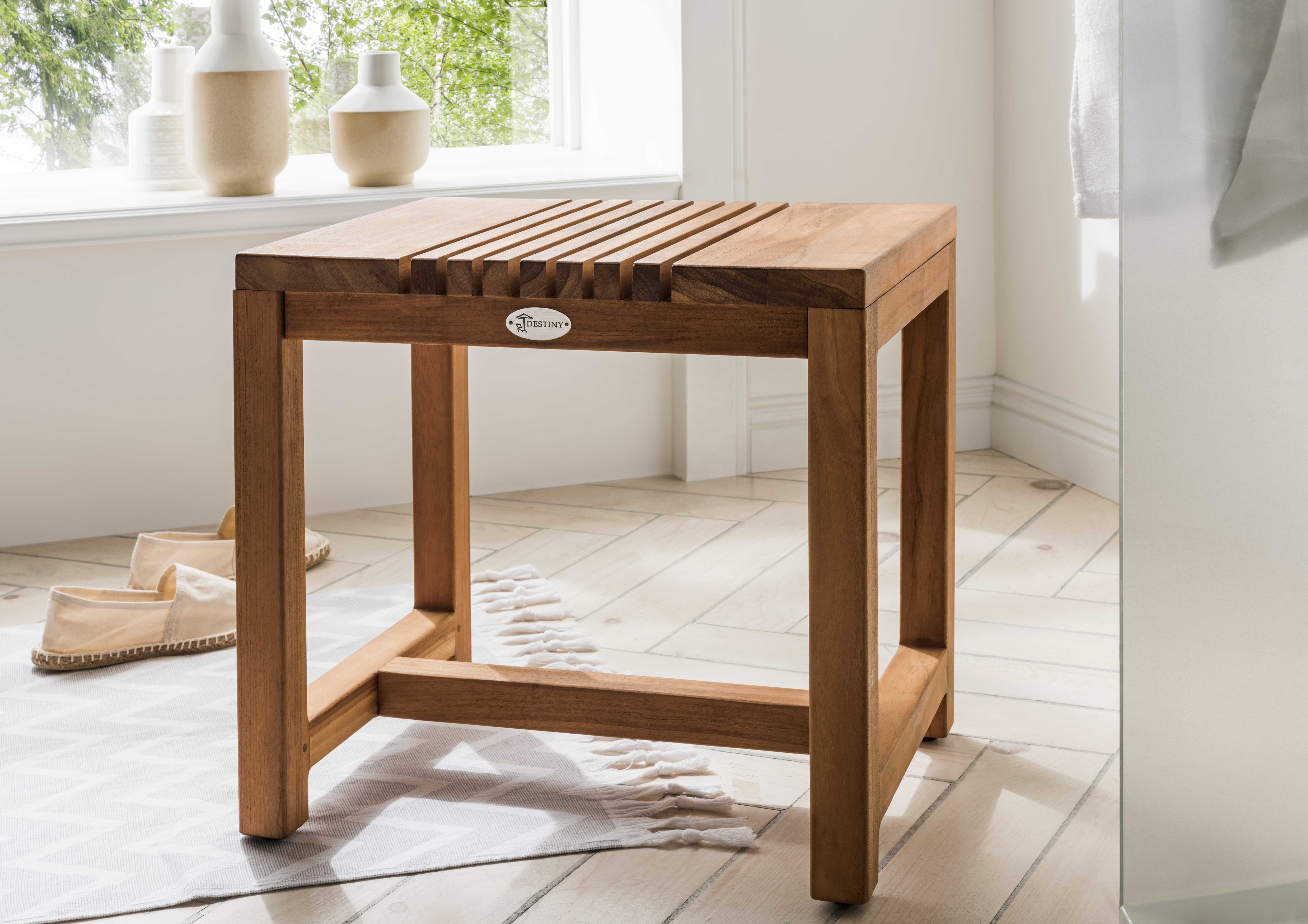 Destiny Beistelltisch SPA & LIVING, Saunabank 45,5x35,5x45cm, Teak