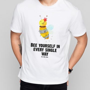 Mr. & Mrs. Panda T-Shirt Biene Blume - Weiß - Geschenk, Nachthemd, Wespe, Hummel, Shirt, Lusti (1-tlg)