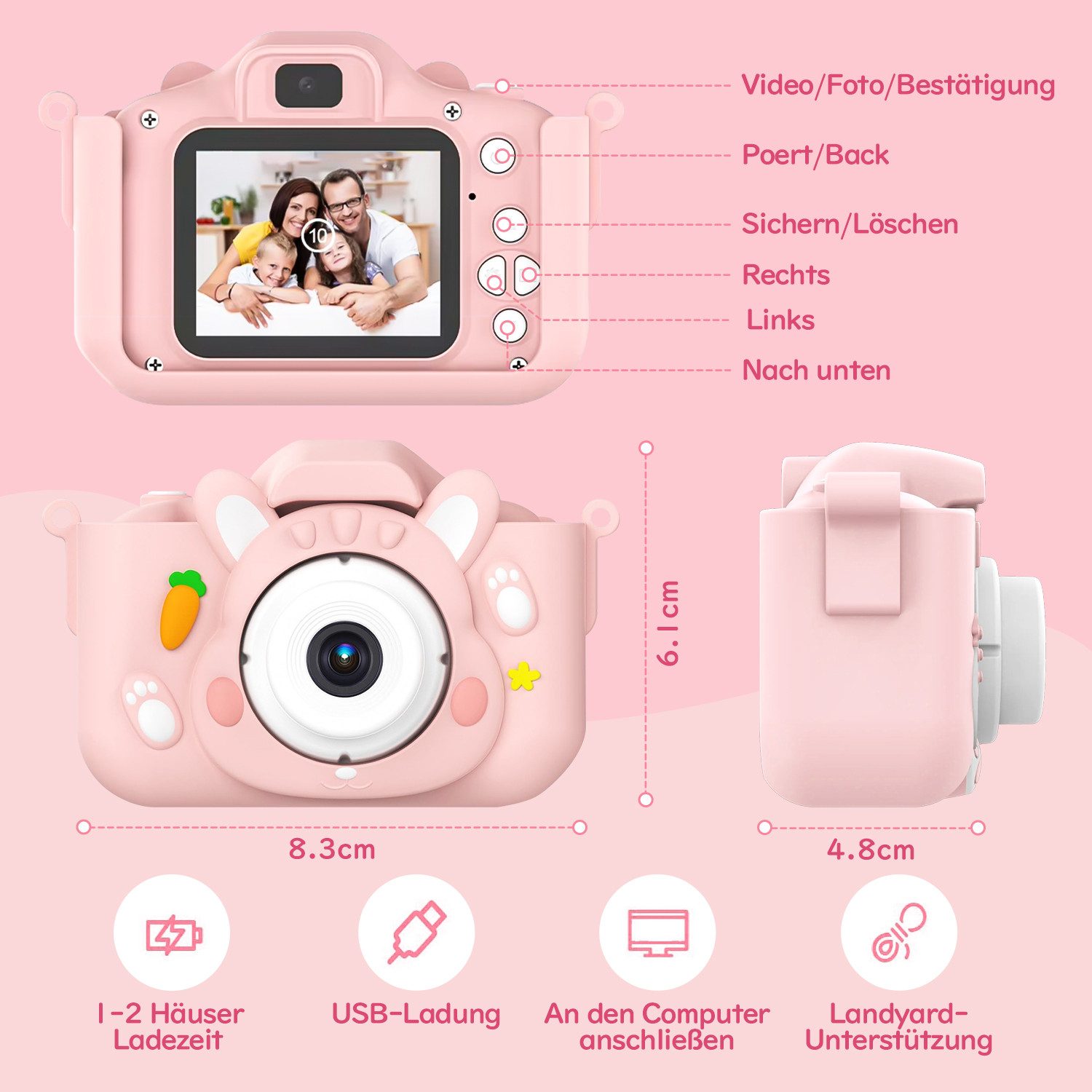 ZEUOPQ Kinderkamera Spielzeug-Kamera Anti-Drop Selfie Digital günstig online kaufen