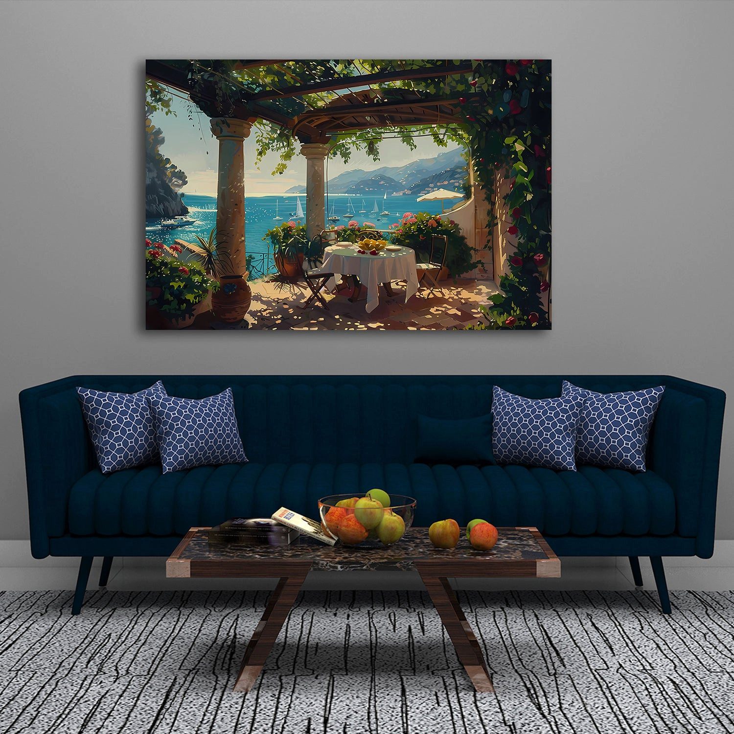 Artedinoi Leinwandbild Italien Toscana Mediterrane Idylle Segelboote Wandbild Leinwandbild XL, Toskana mit Segelbooten