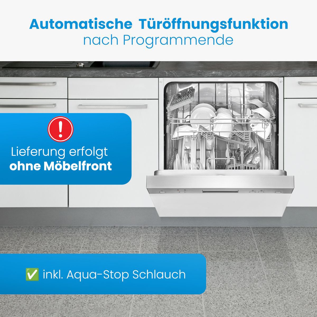 BOMANN teilintegrierbarer Geschirrspüler GSPE 7423 TI, 60 cm, teilintegriert, OHNE Möbelfront