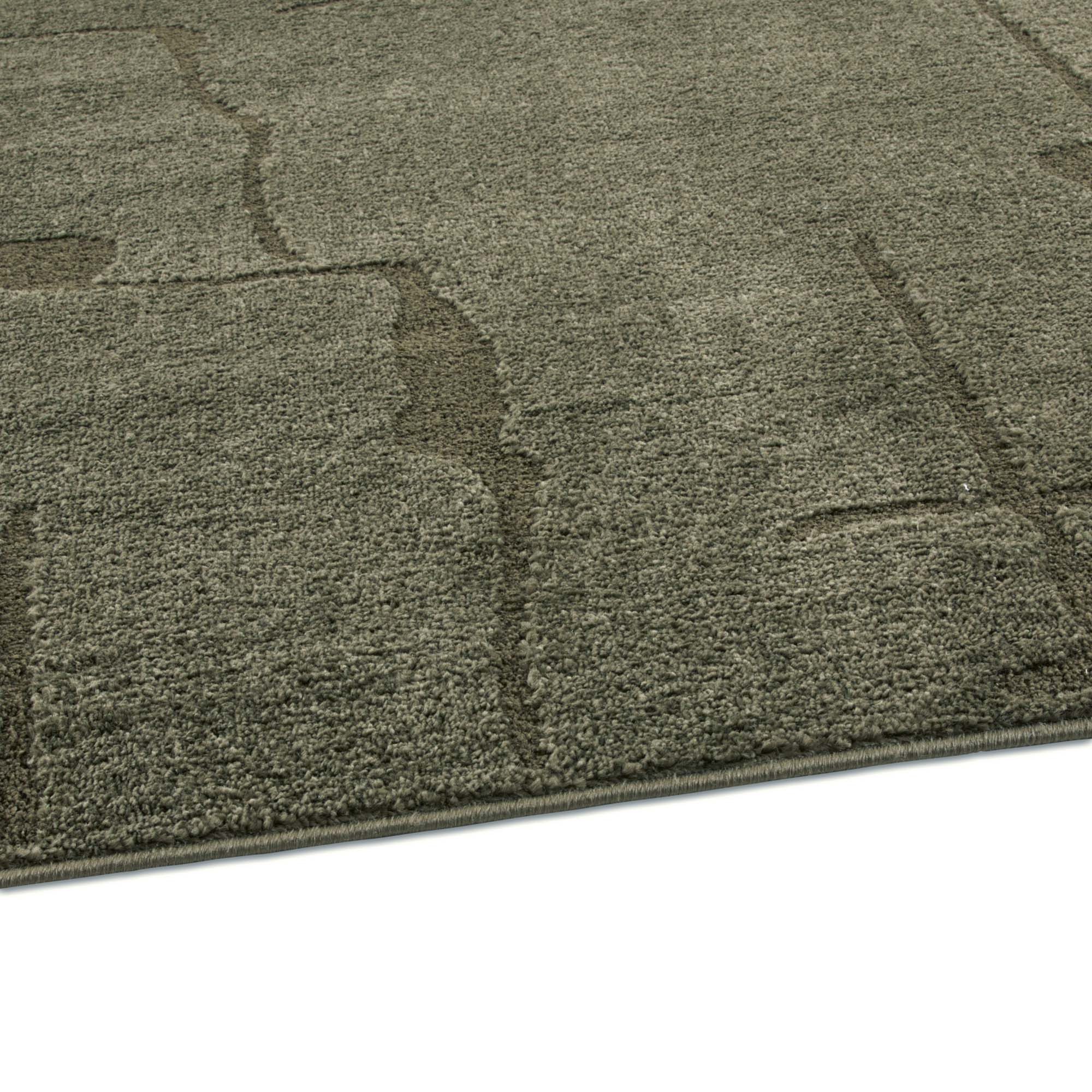 TaraCarpet Teppich Tara Carpet Avalon uni Hoch-Tief-Struktur, rechteckig, Höhe: 13 mm, Wohnzimmer, Schlafzimmer, Esszimmer, Jugendzimmer grün 080x150 – Bild 4 von 5