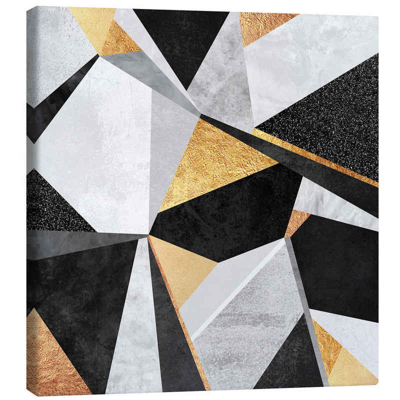 Posterlounge Leinwandbild Elisabeth Fredriksson, Geometry Gold, Wohnzimmer Modern Grafikdesign