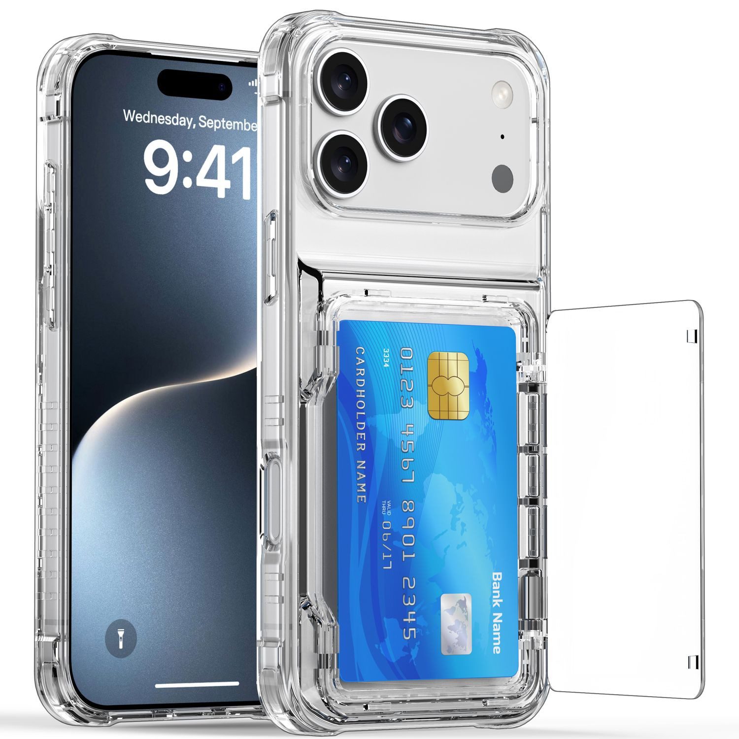 Cadorabo Handyhülle für iPhone 17 PRO MAX Hülle Apple iPhone 17 PRO MAX, Hülle mit Kartenfach Schutzhülle Case Cover TPU Etui Stoßfest Slim