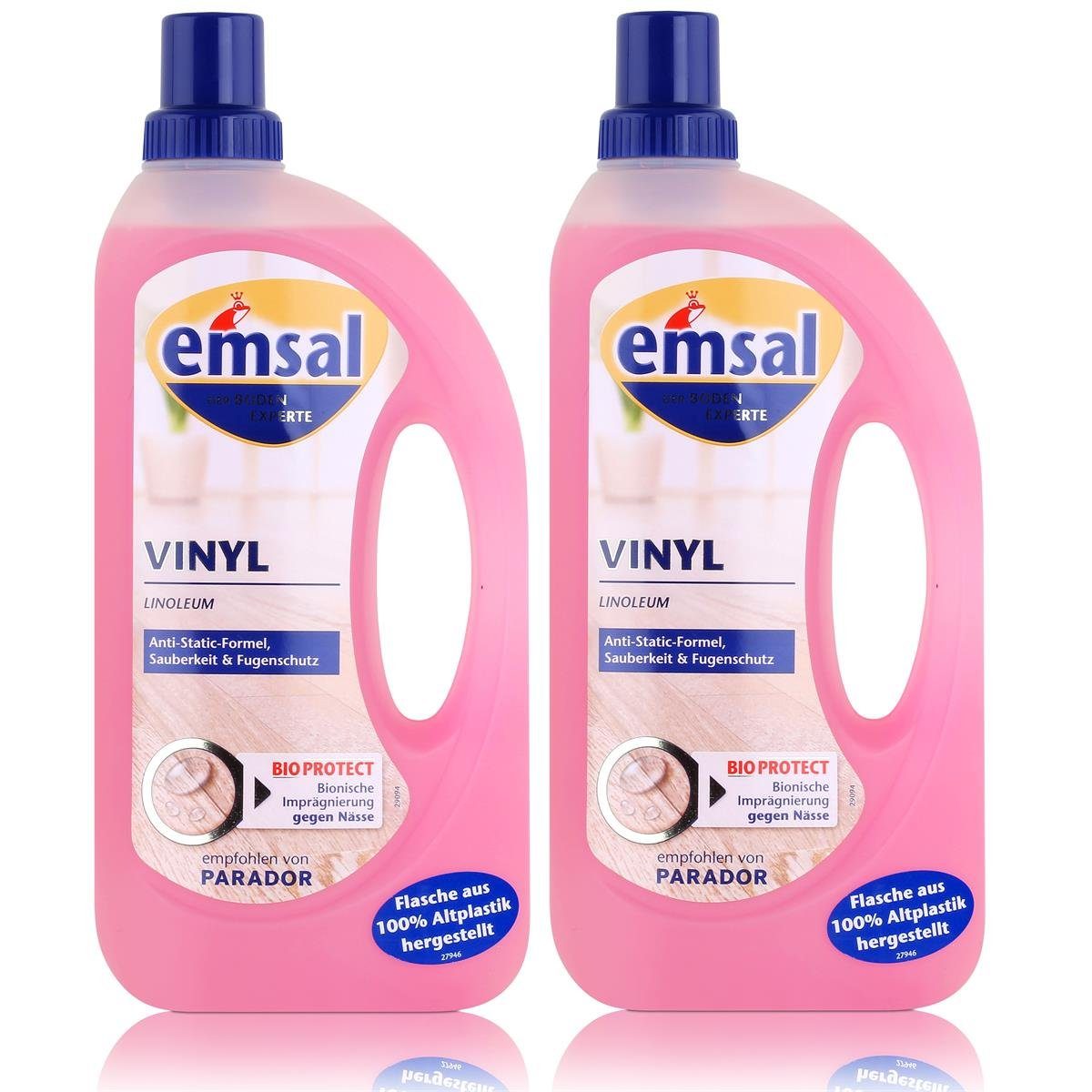 emsal emsal Bodenreiniger für Vinyl Linoleum 1L mit Anti-Static-Formel (2er Fussbodenreiniger