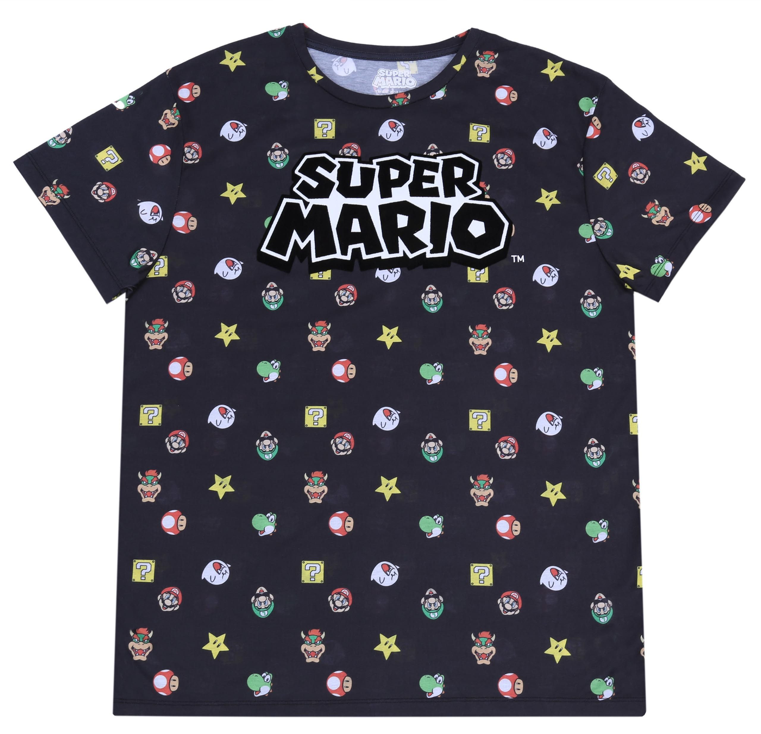 Sarcia.eu Kurzarmbluse Schwarzes T-Shirt SUPER MARIO L