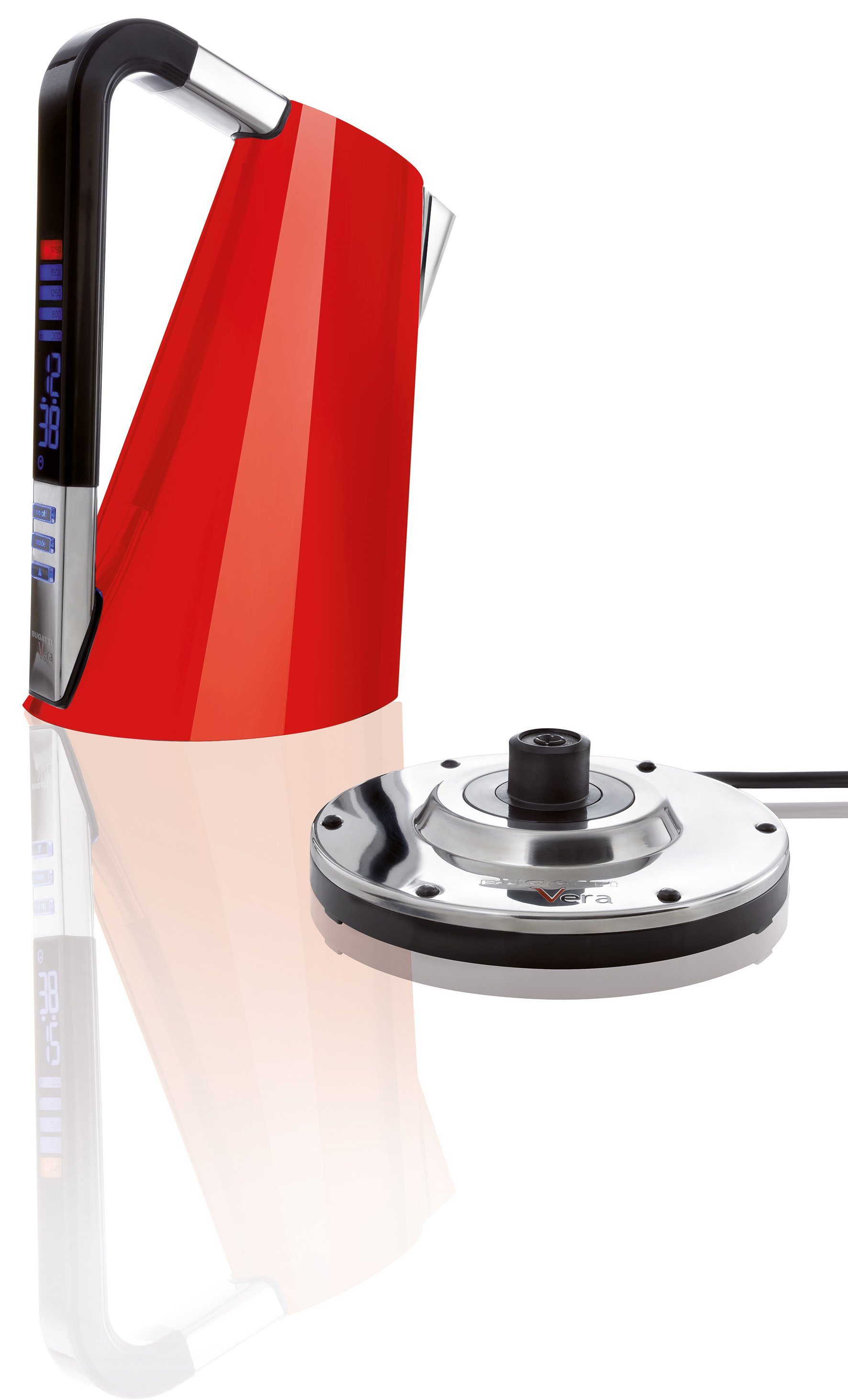 Casa Bugatti Wasserkocher Vera Wasserkocher mit Temperaturregler und Timer Rot