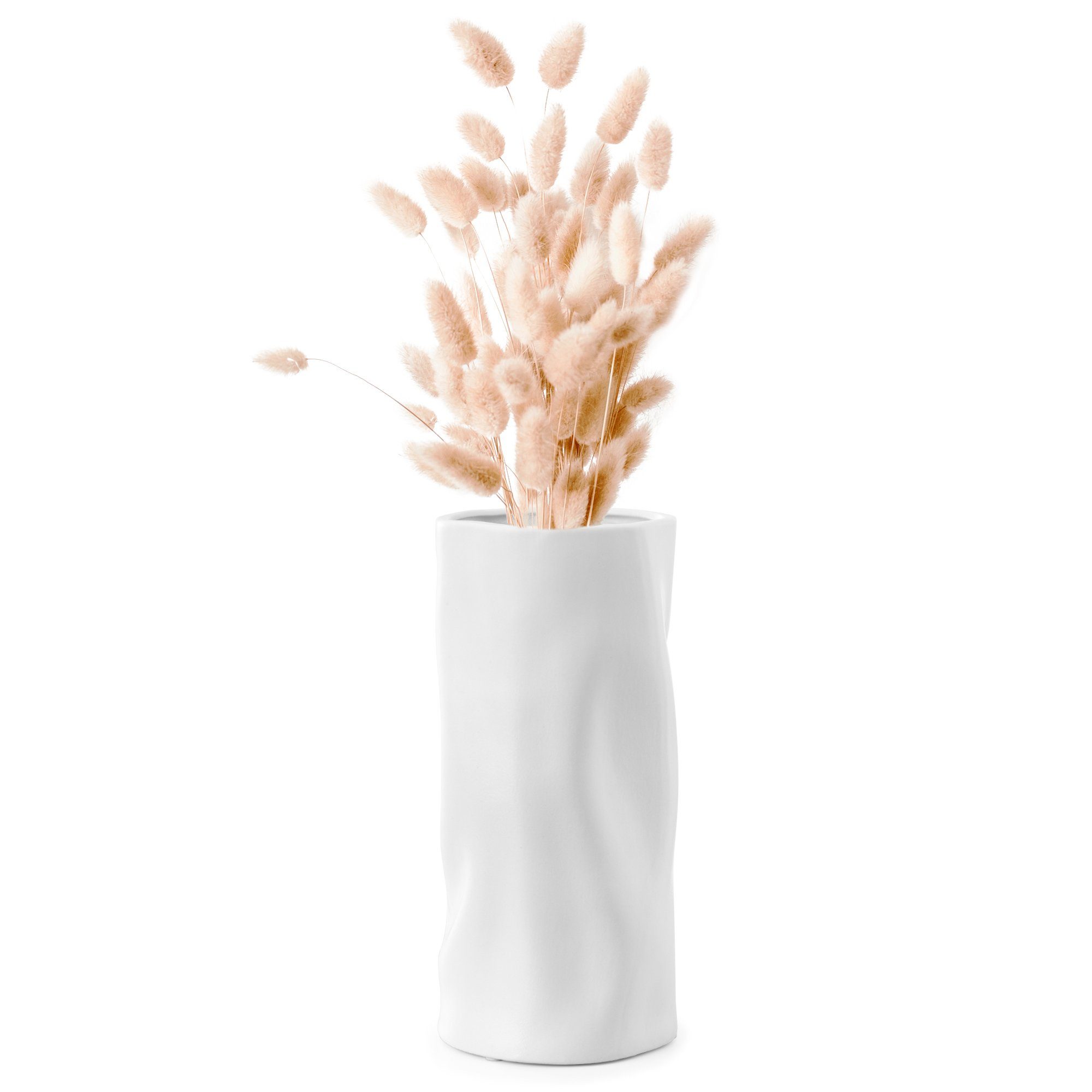 Navaris Dekovase Deko Vase modern weiß - Wohnzimmer Blumenvase - Blumen Vase