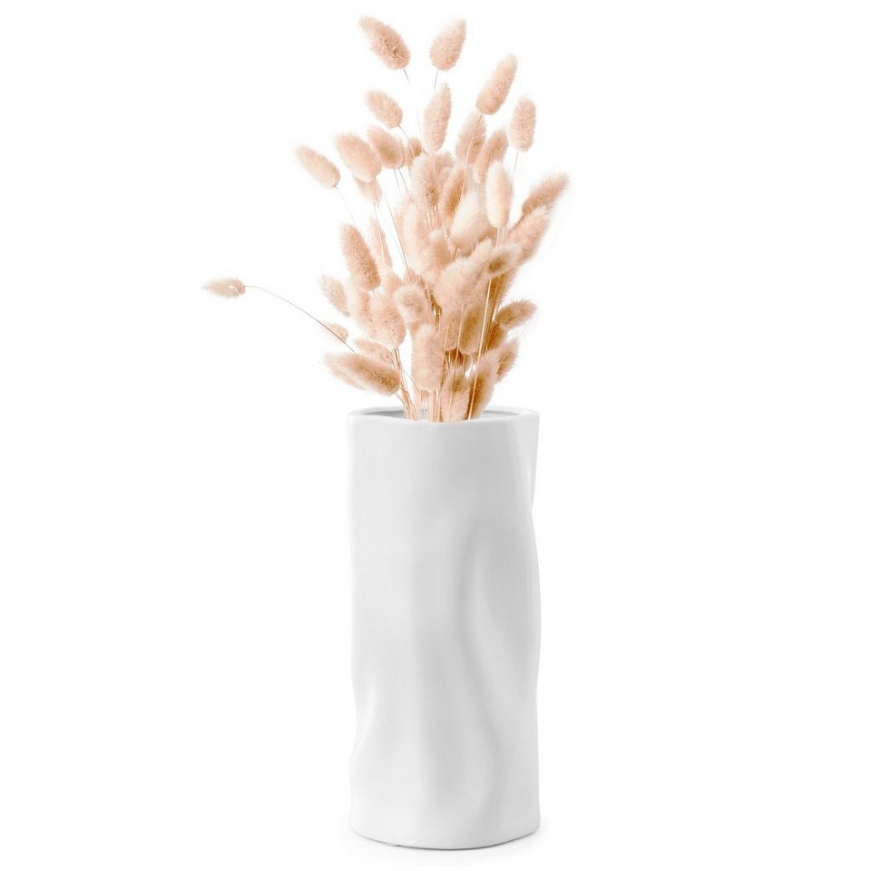 Navaris Dekovase Deko Vase modern weiß - Wohnzimmer Blumenvase - Blumen Vase