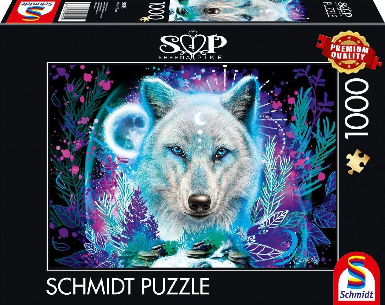 Schmidt Spiele Puzzle Neon Arktis-Wolf, 1000 Puzzleteile