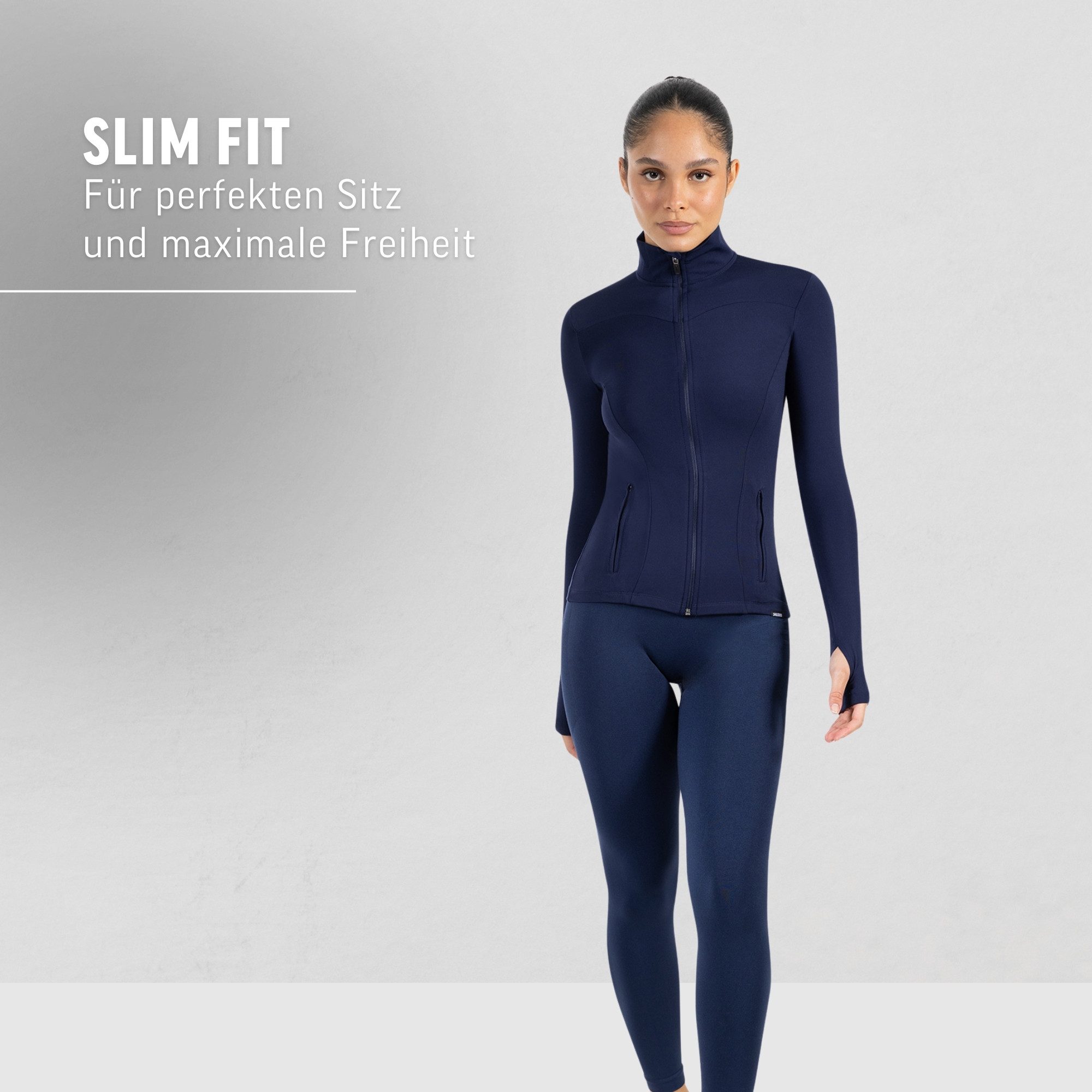 Smilodox Outdoorjacke Kenna, Sportjacke mit tailliertem Schnitt, Windbreaker Laufjacke Sport Oberteil Daumenlöcher Activewear Atmungsaktiv Freizeit Fitness