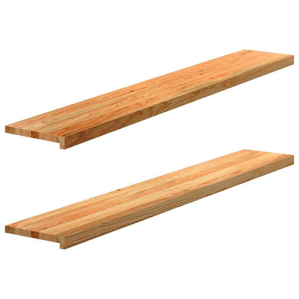 vidaXL Fensterbank Fensterbänke 2 Stk Hellbraun 160x25x2 cm Massivholz Eiche