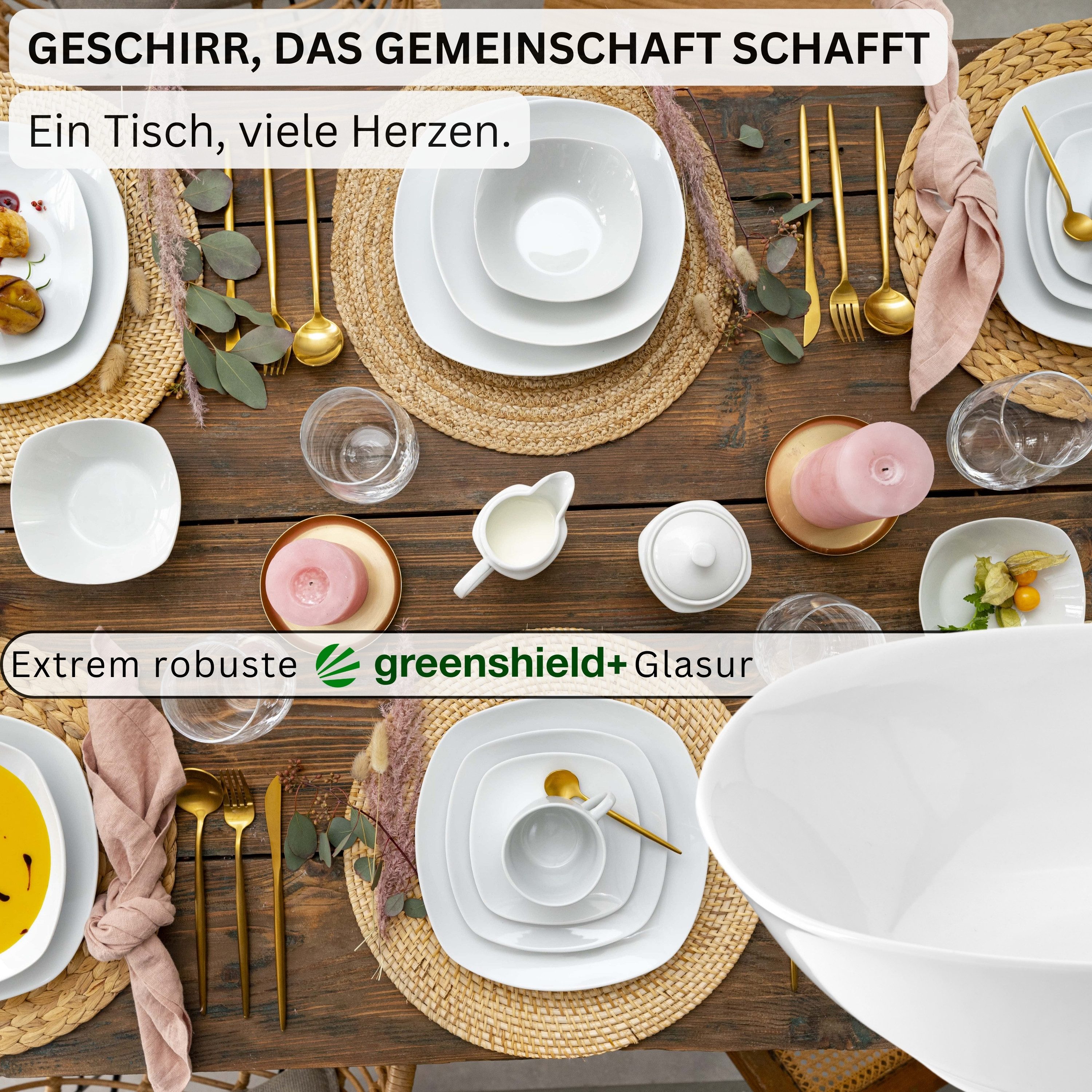 SÄNGER Pastateller Set Bilgola, Weiß, (6 St), Pastaschalen Set, Porzellan, 6 Personen, Premium Collection