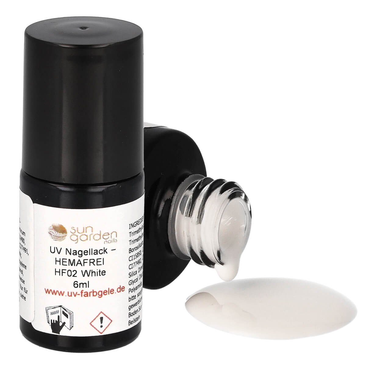 Sun Garden Nails Nagellack HF02 White - UV Nagellack 6ml – HEMAFREI