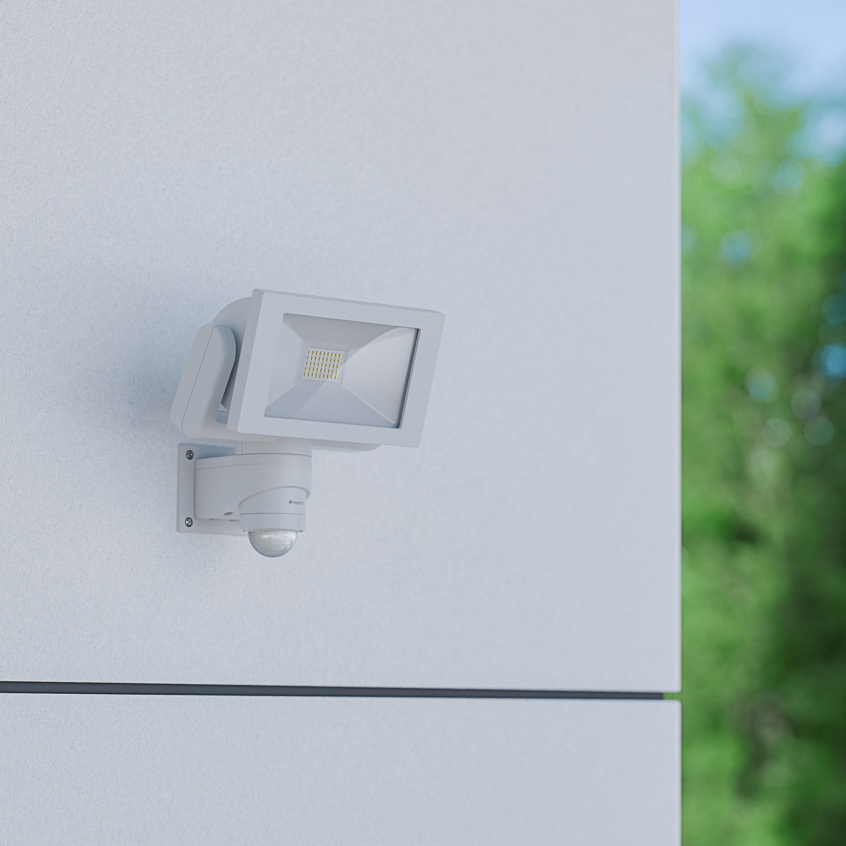 steinel LED Wandstrahler LS 300, mit Bewegungsmelder, LED fest integriert, Neutralweiß, 29,5 W, schwenkbar, neutralweiß
