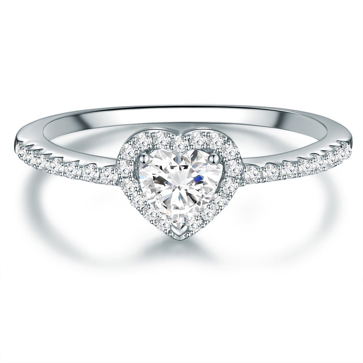 Trilani Silberring Herz silber, mit Zirkonia in Herz-Optik günstig online kaufen