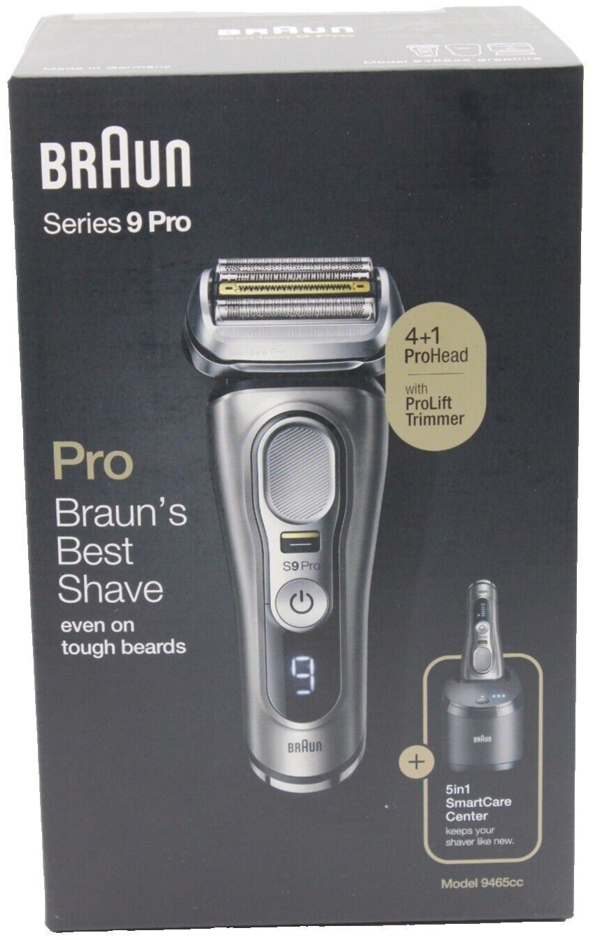 Braun Bartschneider Series 9 Pro 9465cc Herrenrasierer, 5-in-1 Reinigungs- und Ladestation, Wasserdicht, Wet & Dry, 4+1 Scherkopf
