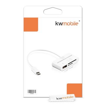 kwmobile 3in1 Micro-USB OTG Adapter Elektro-Adapter, Cardreader SD Micro SD Karte USB A Anschluss - für Smartphone Tablet