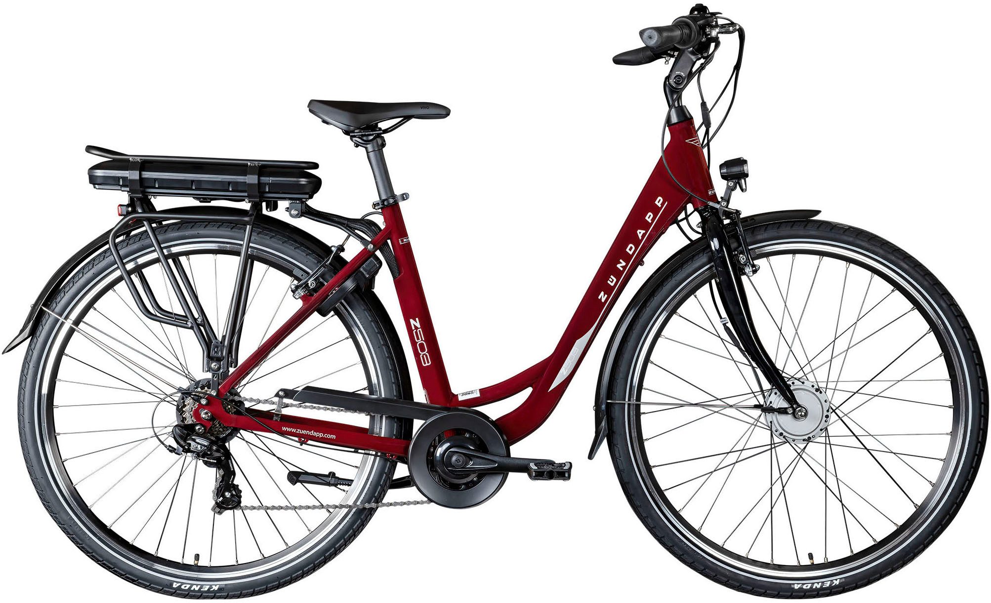 Zündapp E-Bike Cityrad Z503, 7 Gang Shimano Tourney Schaltwerk, Kettenschaltung, Frontmotor, 536 Wh, Pedelec, Elektrofahrrad für Damen und Herren