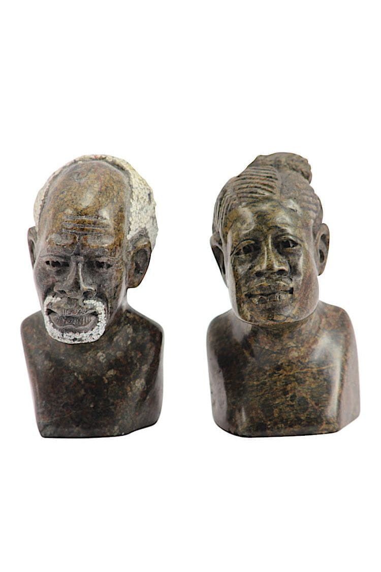 Little Zim Skulptur Afrikanische Büste - Mann, Handgefertigt · Recyceltes Glas · Unikat