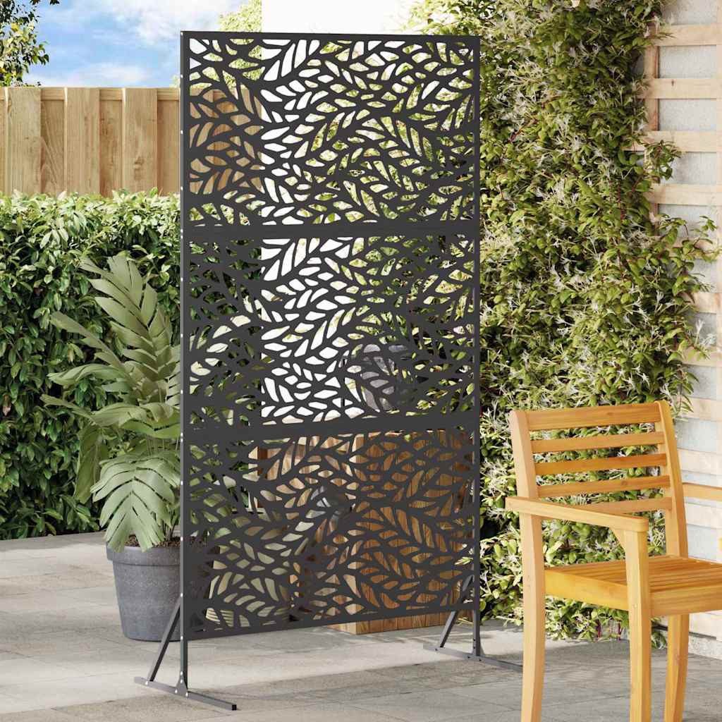 vidaXL Gartenzaun Sichtschutz Schwarz 100 x 50 x 180 cm Stahl, (1-St)