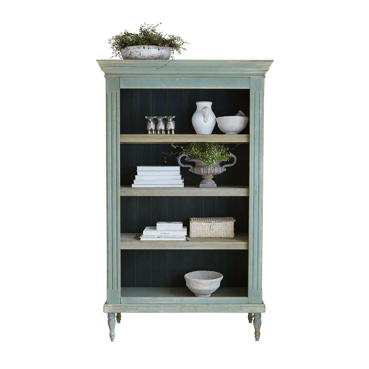 Mirabeau Hochschrank Schrank Trevignac antikgrün/blau