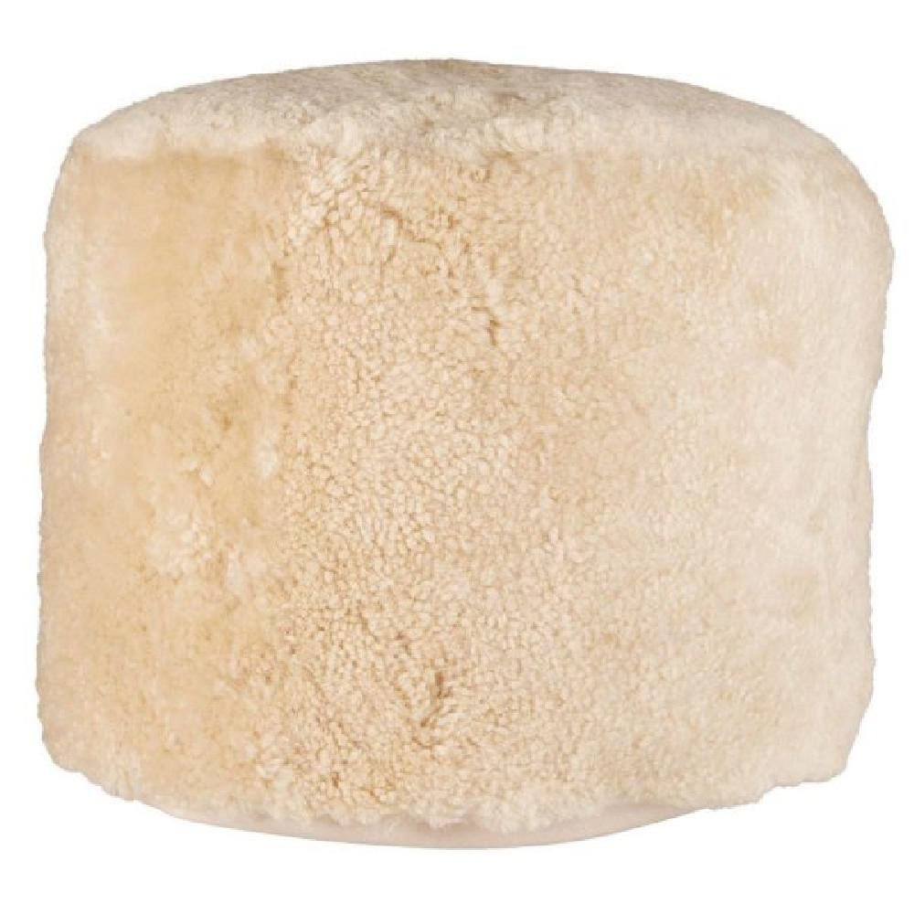 Ib Laursen Hocker Ib Laursen Pouf Hocker aus Lammfell Creme