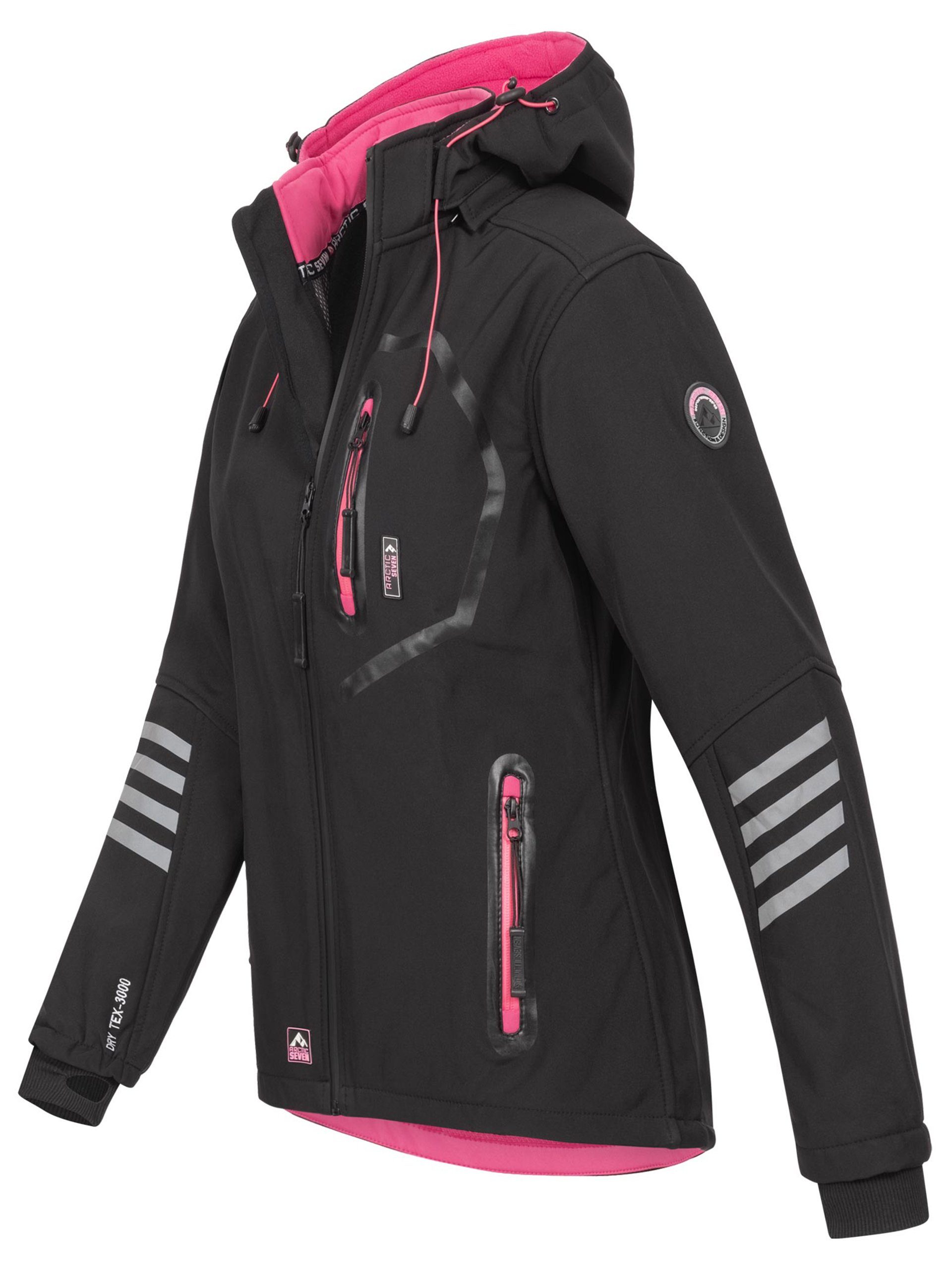 Arctic Seven Softshelljacke ASNicolia funktionale Outdoorjacke mit abnehmbarer Kapuze
