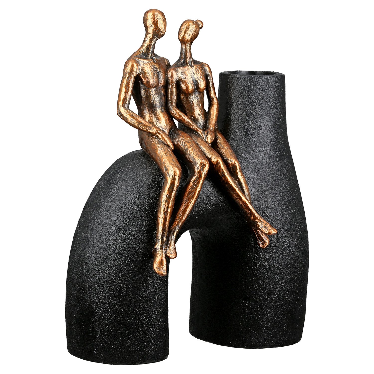 GILDE Dekovase MOVEMENT Vase - schwarz - Kunstharz - Höhe 25,5cm x Breite 20cm - Paar (1x Vase, Blumenbehälter - Blumengefäß), Blumenvase - Vasen - Tischdeko - Deko