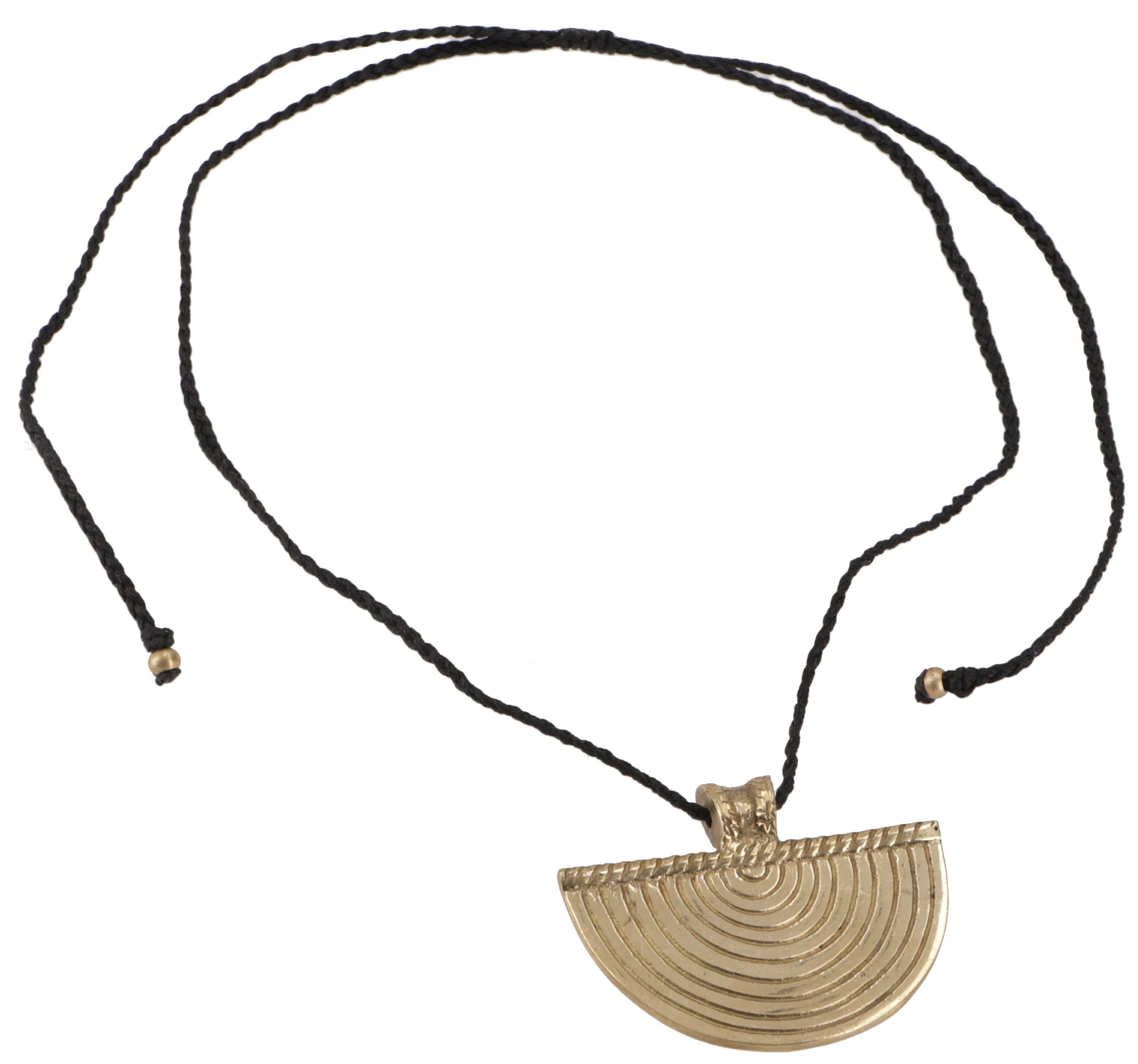 Guru-Shop Perlenkette Makramee Kette mit Tribal Anhänger - Modell 2