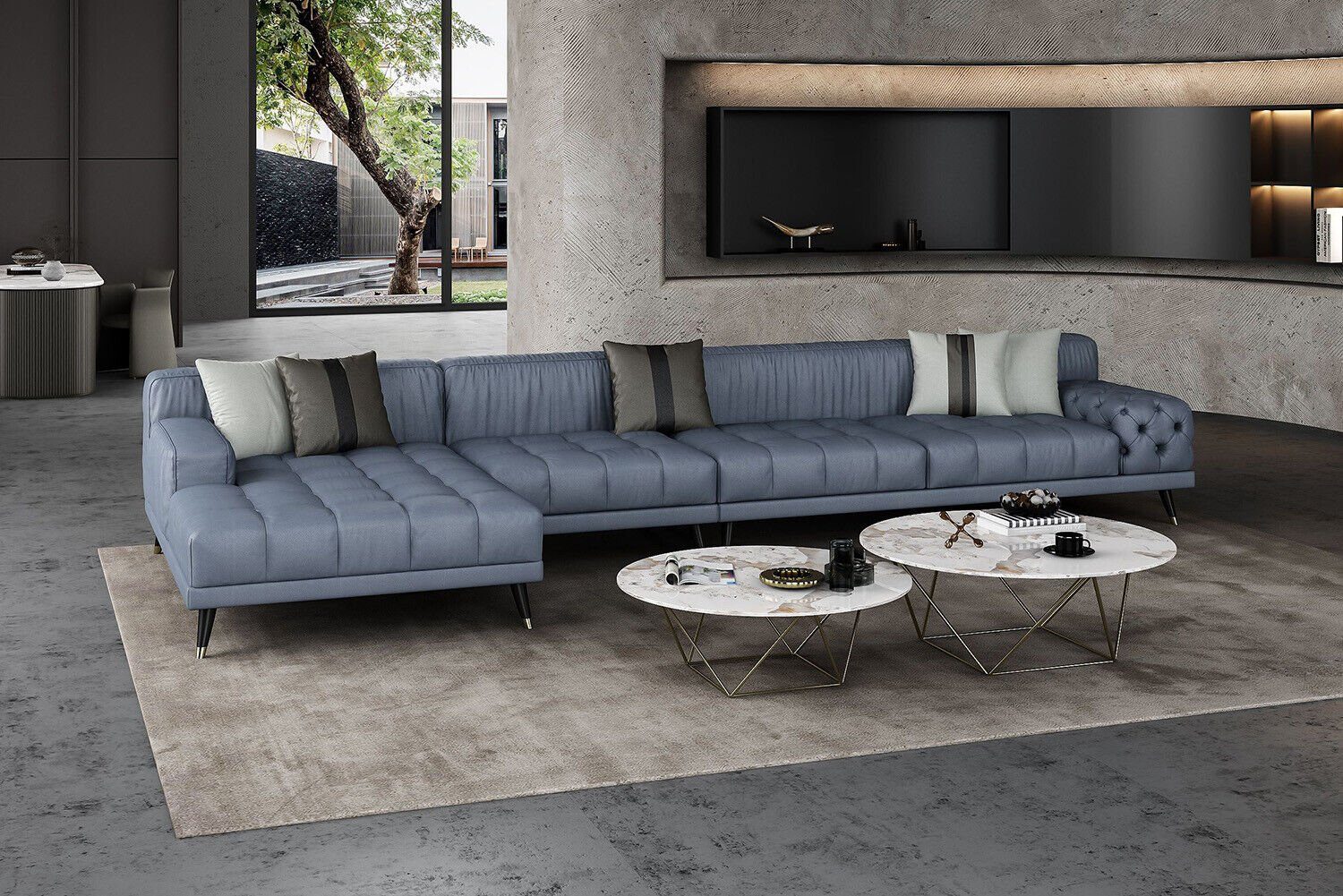 JVmoebel Couch Leder, Made Sofa Design Chesterfield Luxus Polster Ecksofa Europe Ecksofa Möbel in