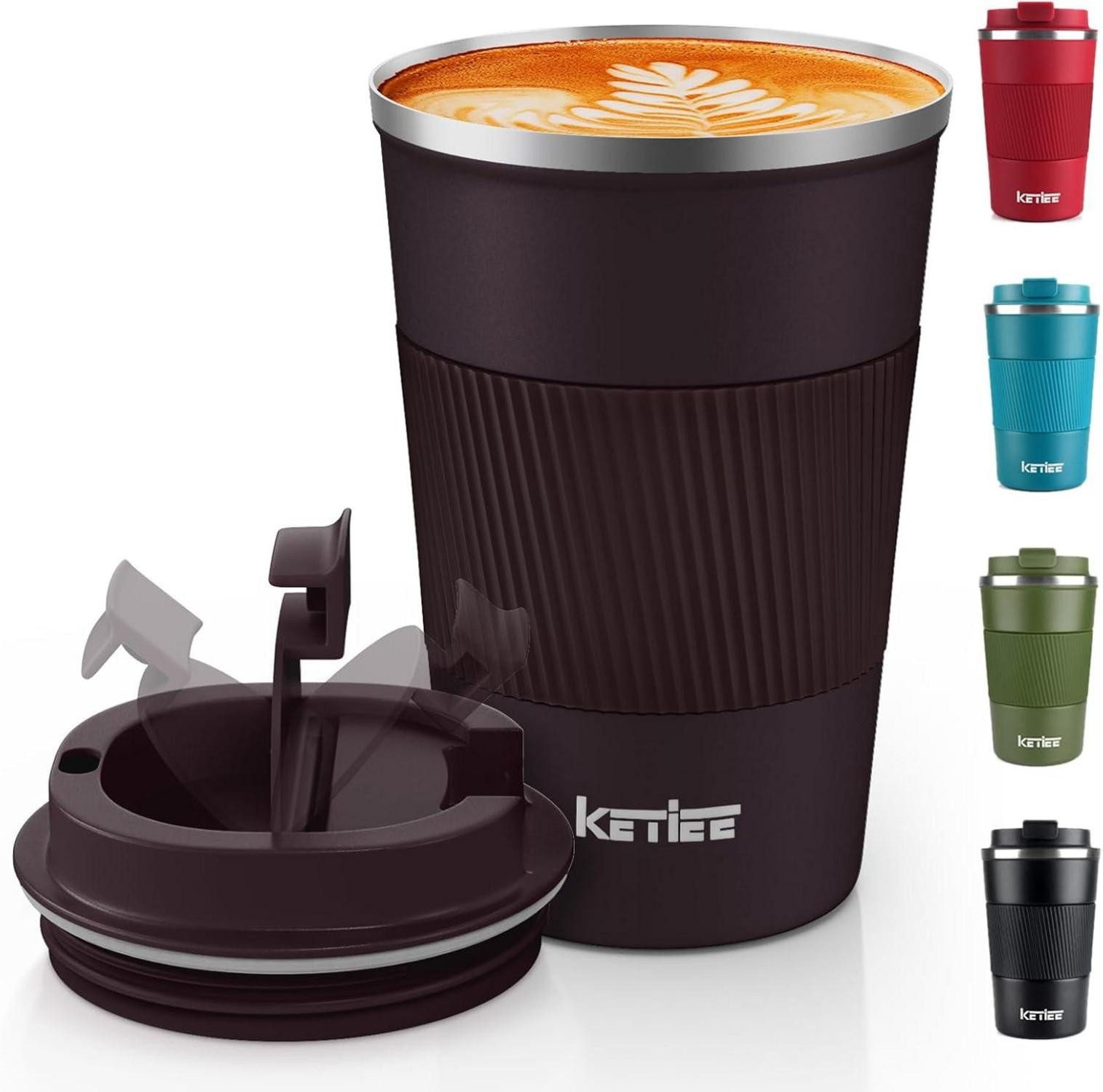 LuxusKollektion Термокружка Чашки to go 380ml Термокружка Doppelwandig Braun