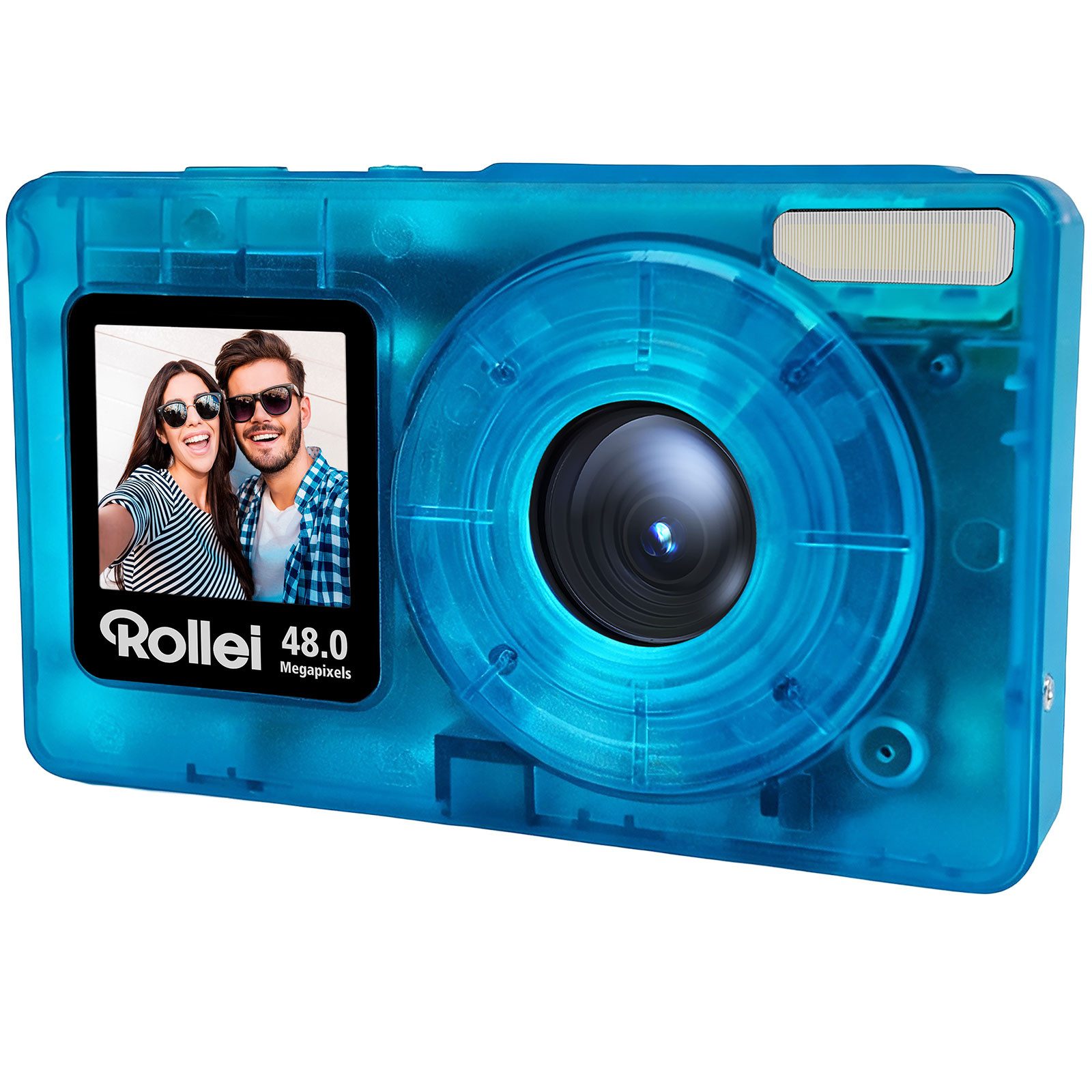 Rollei Compactline Pocket Transparent Kompaktkamera (Kompakte Digitalkamera mit 48MP & 4K-Video)