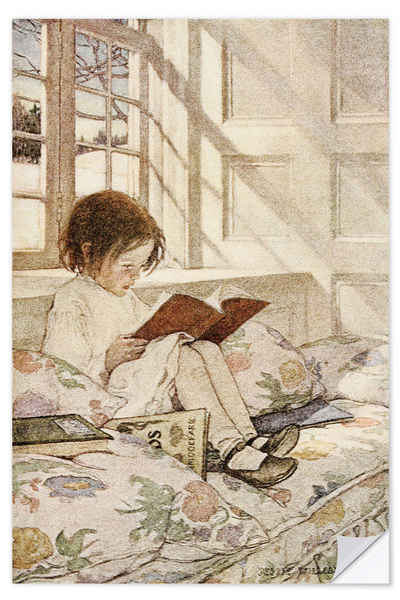 Posterlounge Wandfolie Jessie Willcox Smith, Bilderbücher im Winter, Kindergarten Vintage Illustration