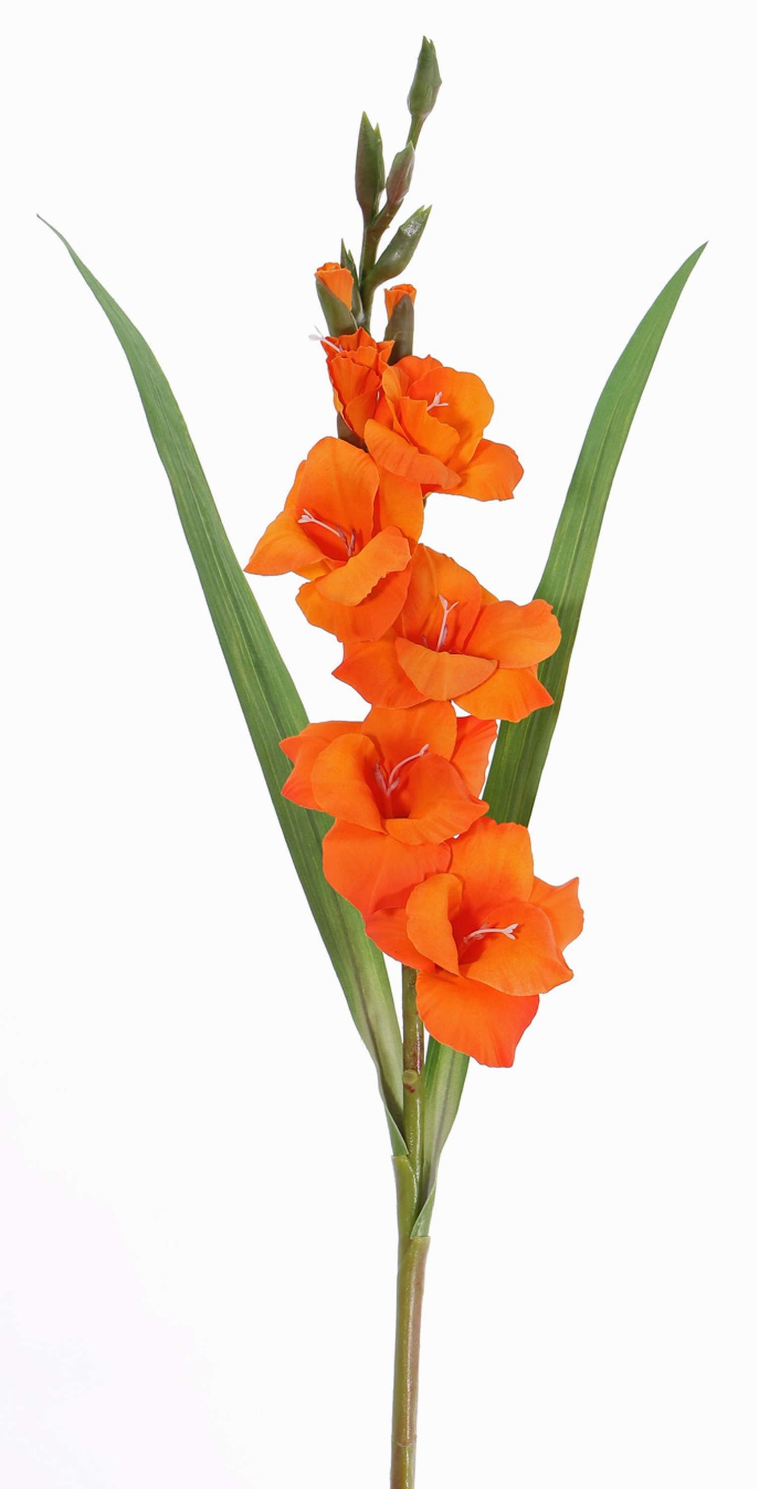 Kunstblume Kunst Gladiole ELEA, orange, 85cm, Ø3-10cm Gladiole, artplants, Höhe 80.0 cm